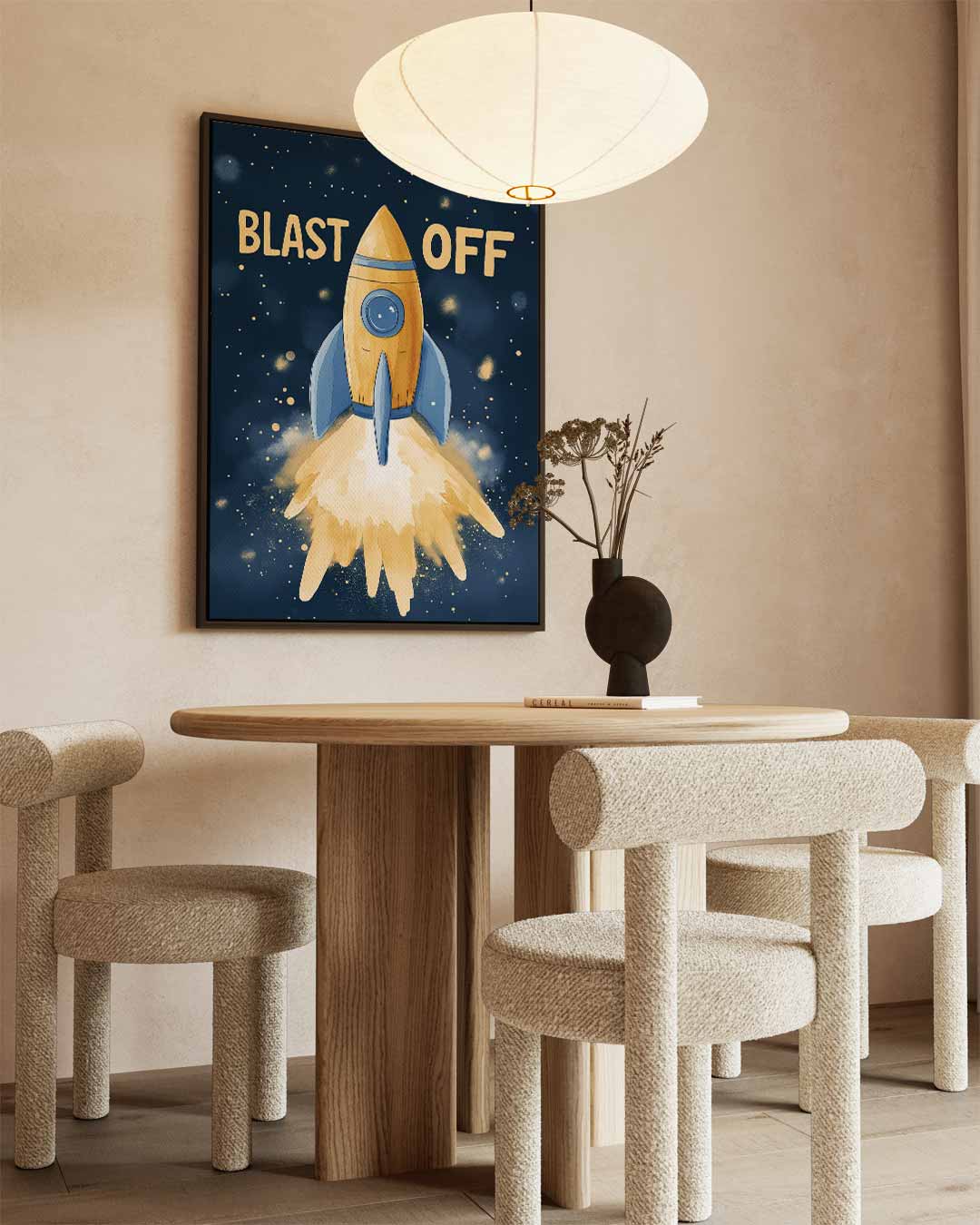 Ruimteraket Avontuur Kunstwerk-canvas-dibond-plexiglas-wanddecoratie-WallArtistic