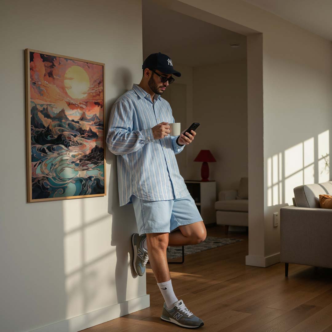 Dromerige Zonsondergang Landschap Poster-WallArtistic