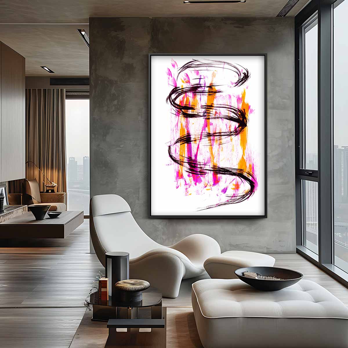 Dynamische Kleurenwervel Kunstwerk-canvas-dibond-plexiglas-wanddecoratie-WallArtistic