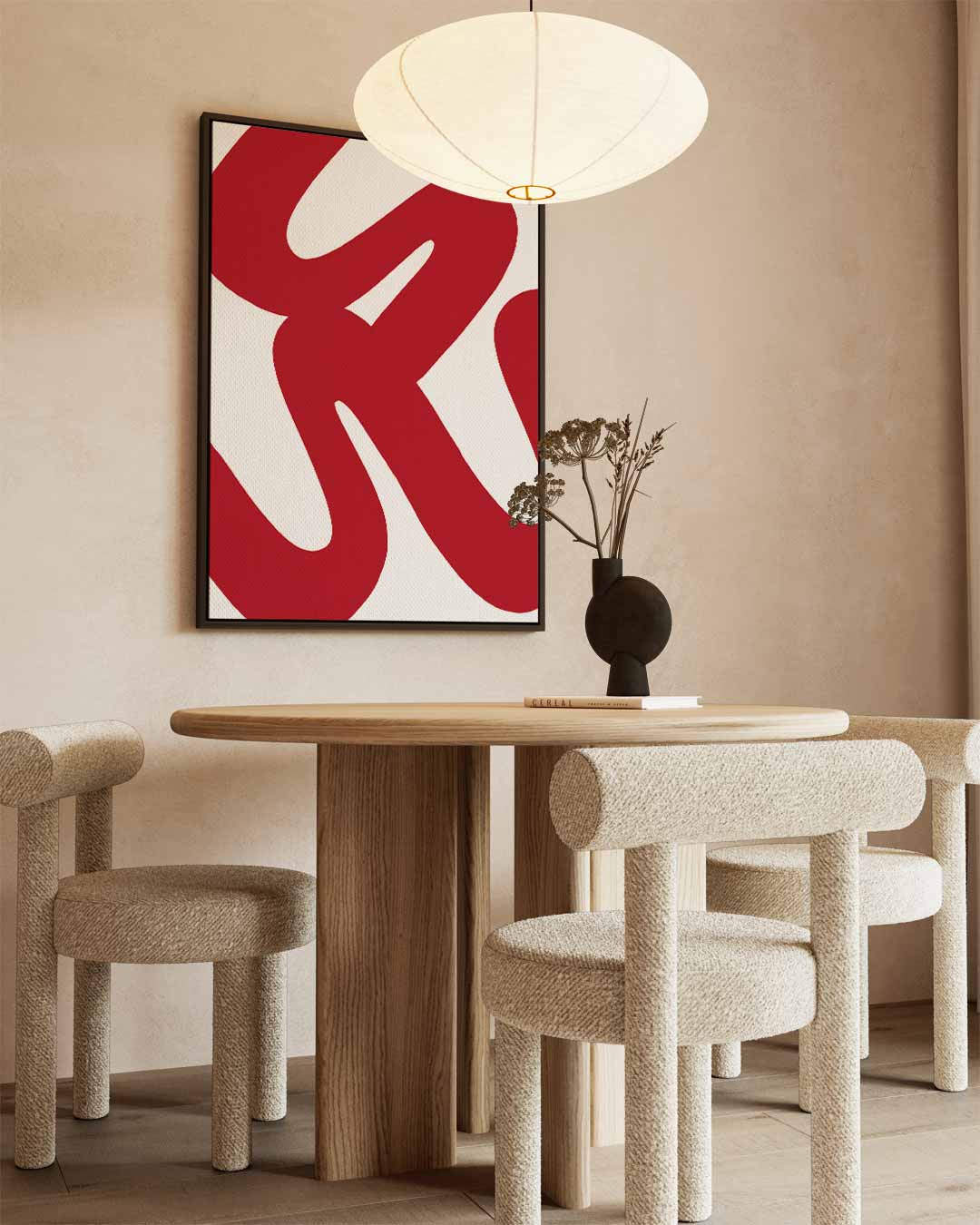 Dynamisch Rood Kunstwerk-canvas-dibond-plexiglas-wanddecoratie-WallArtistic