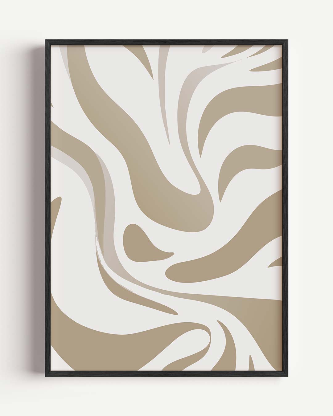 Beige Golvende Kunstposter-WallArtistic