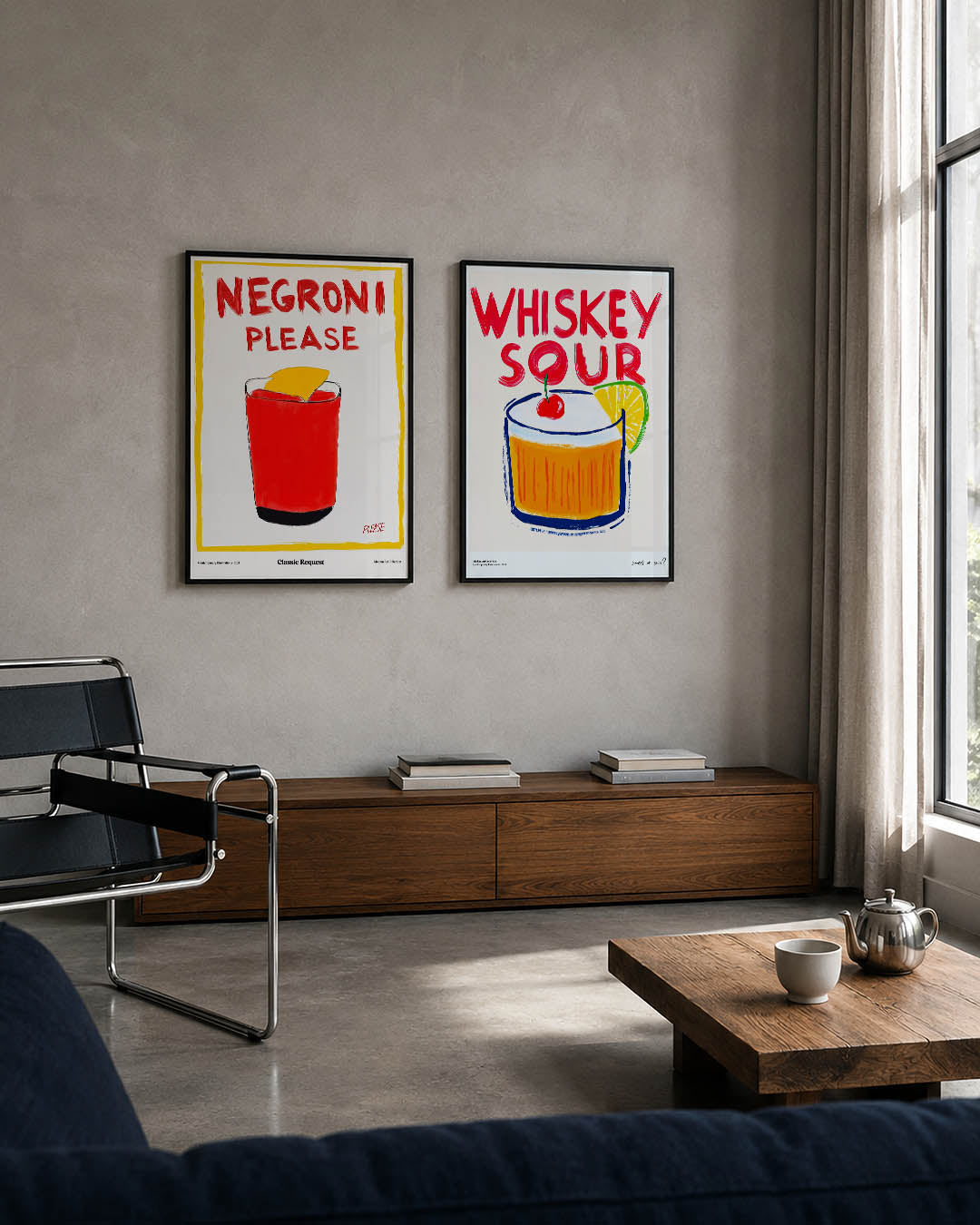 Kleurrijke drank illustratie Posterset