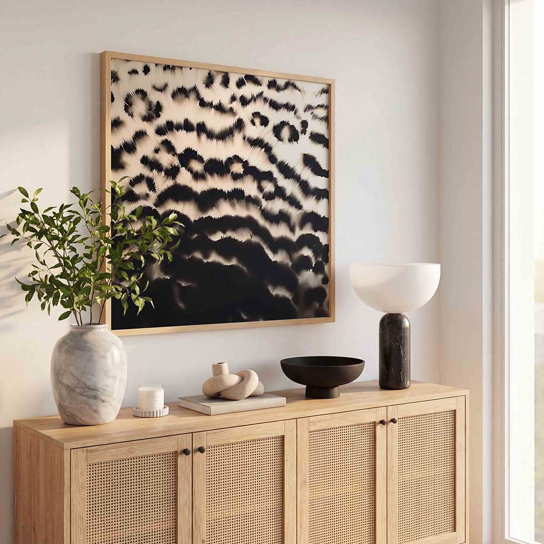 Abstracte zwart wit patroon Poster