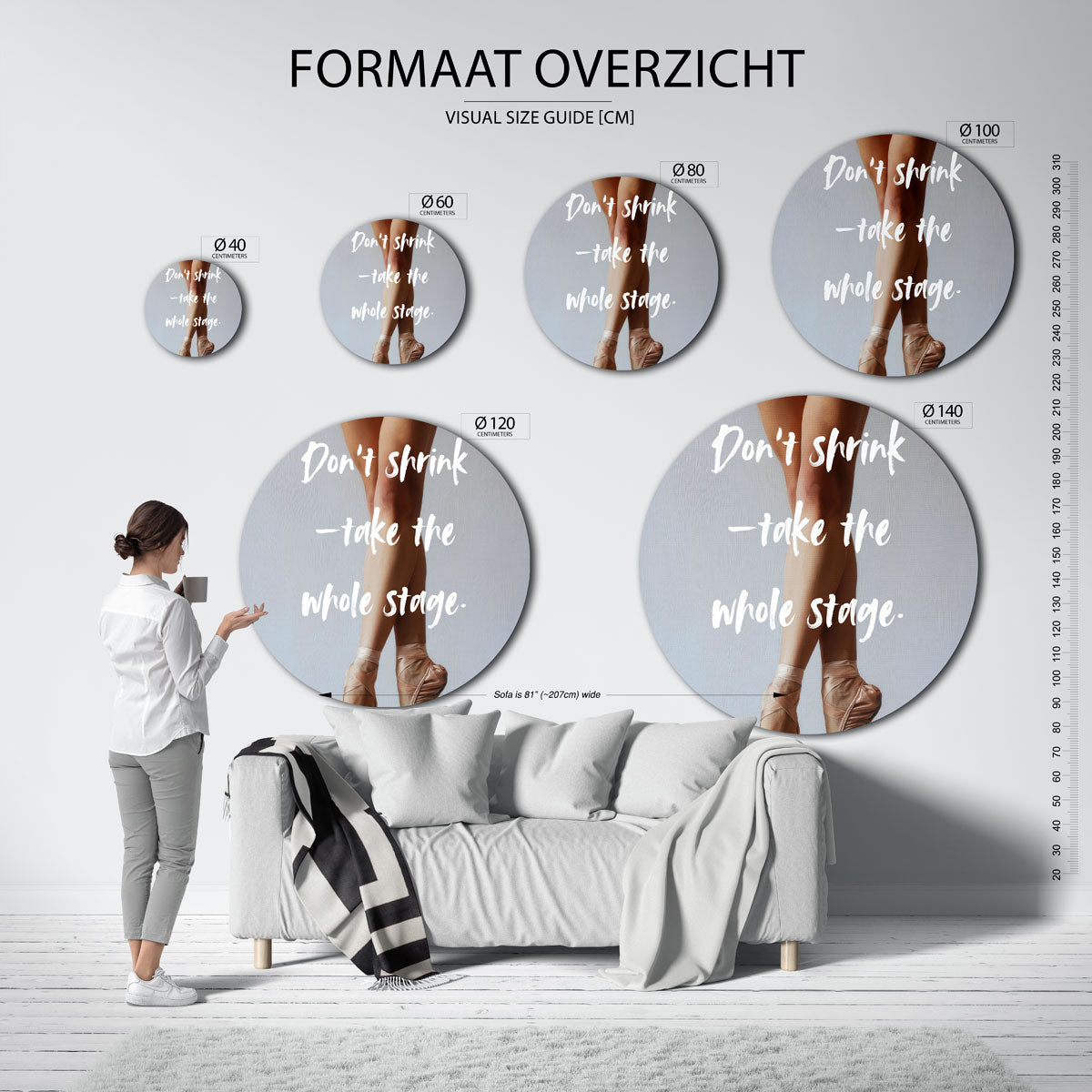 Balletbenen met tekst Muurcirkel