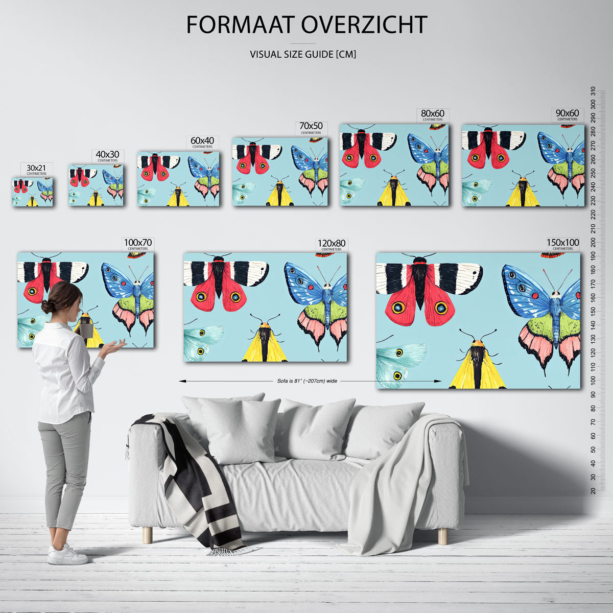 Gekleurde vlinders Poster