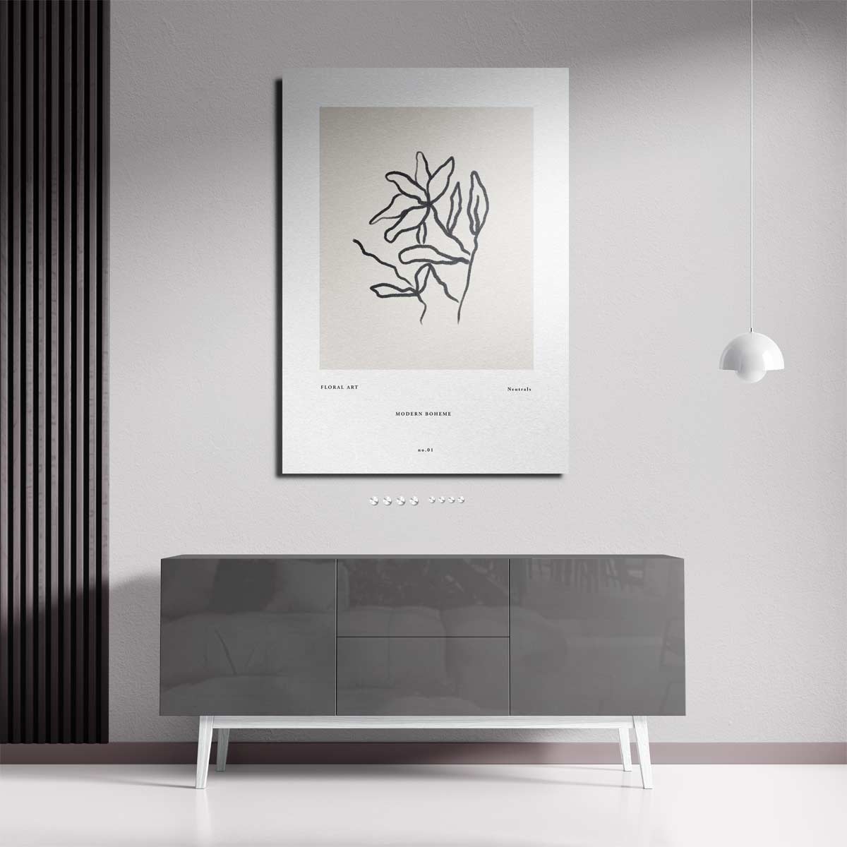 Minimalistische Bloemenlijntekening Kunstwerk-canvas-dibond-plexiglas-wanddecoratie-WallArtistic