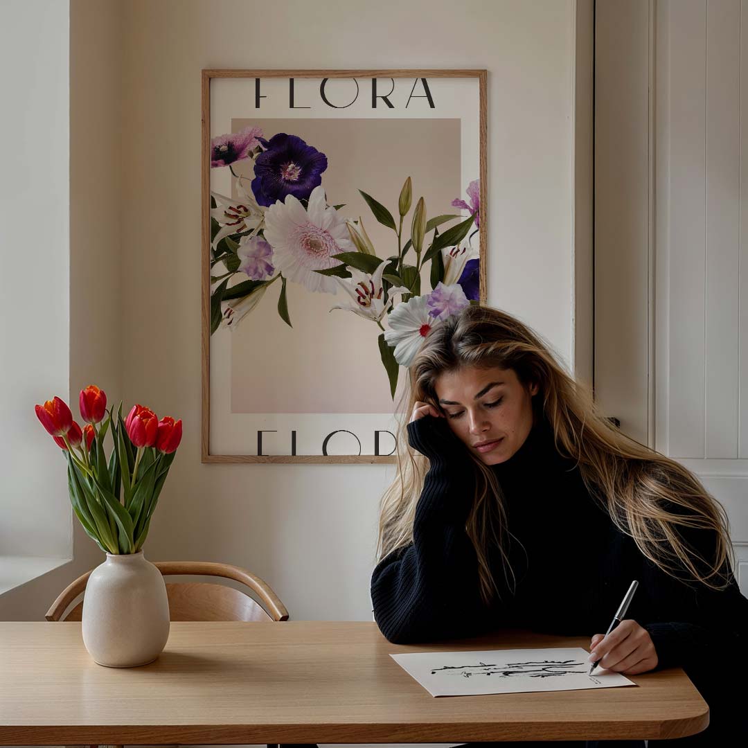 Elegant Bloemenkunstwerk - Flora Poster-WallArtistic