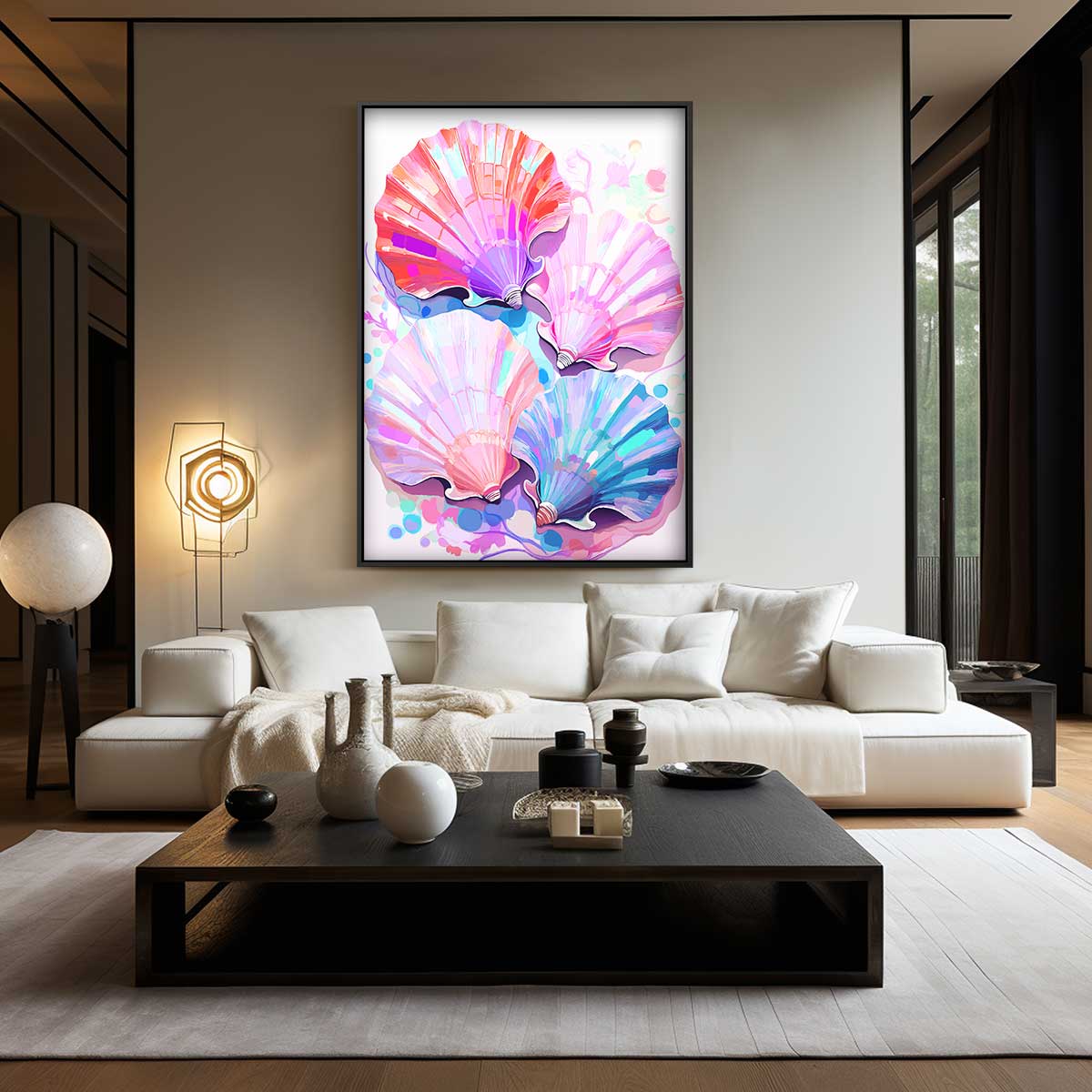 Kleurrijke Schelpenpracht Kunstwerk-canvas-dibond-plexiglas-wanddecoratie-WallArtistic