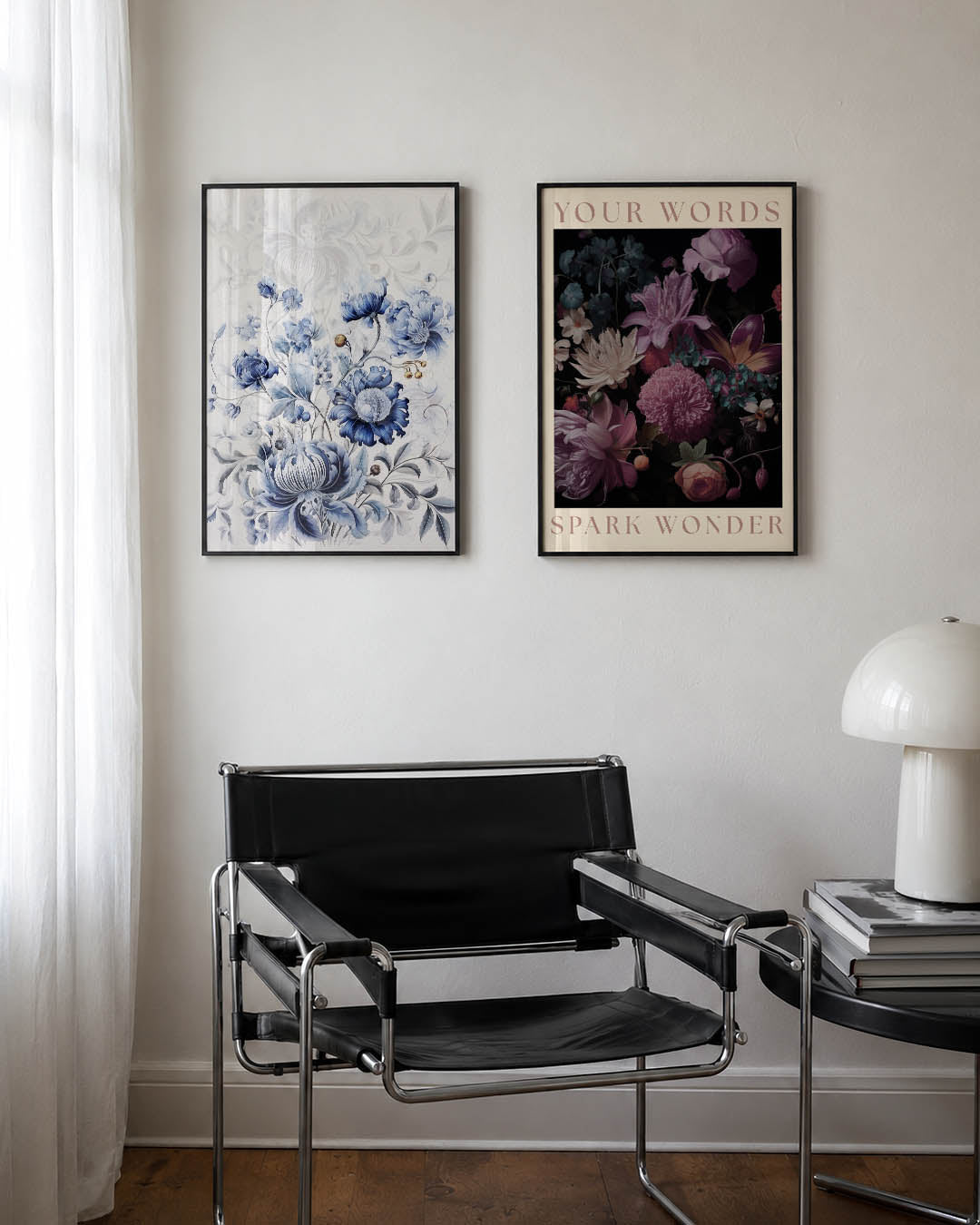 Bloemenpracht in blauw Posterset