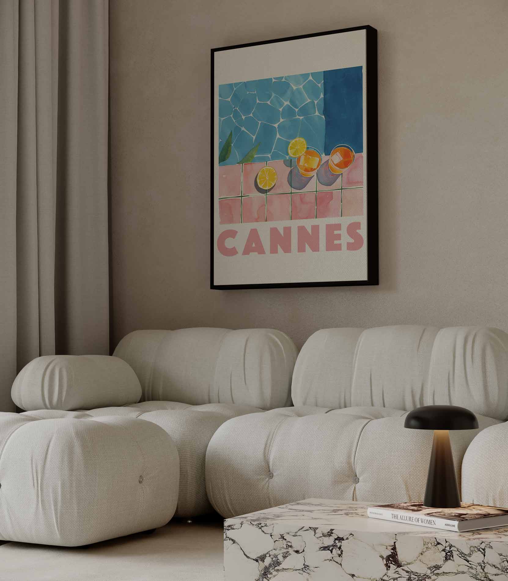 Zonnige Dagen in Cannes Kunstwerk-canvas-dibond-plexiglas-wanddecoratie-WallArtistic