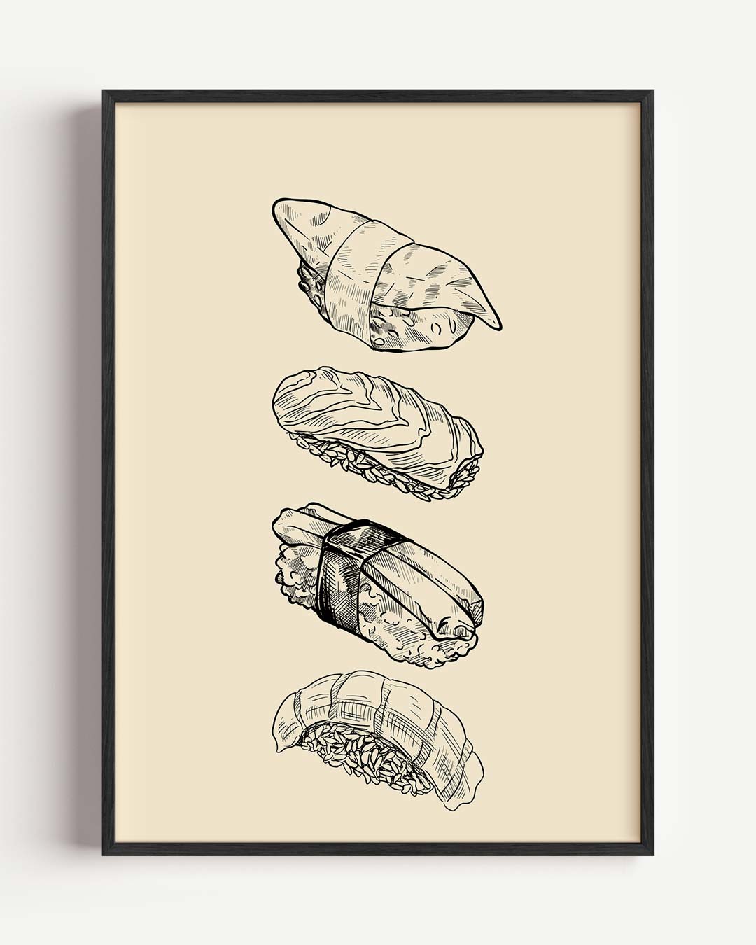 Sierlijke Sushi Illustratie Poster-WallArtistic