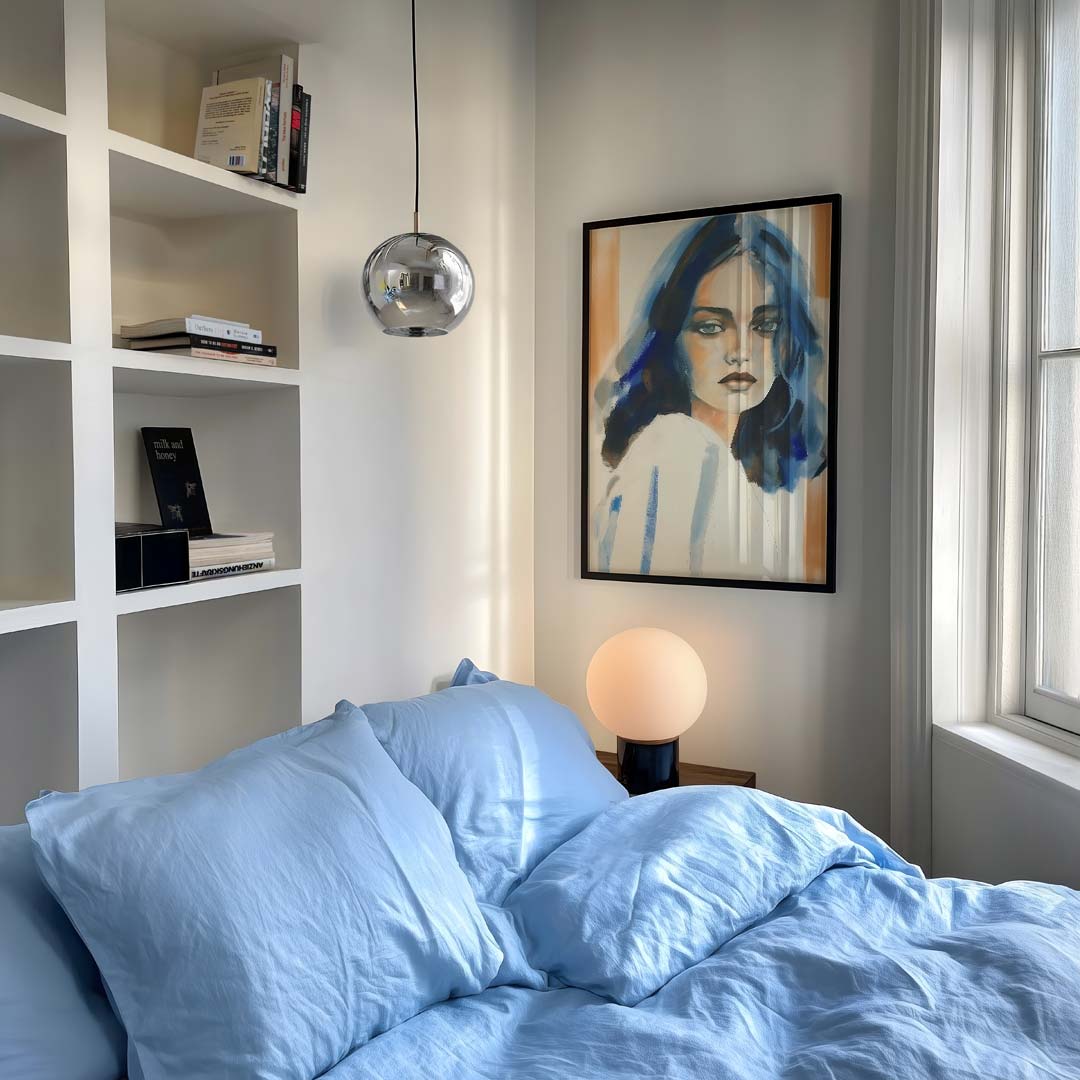 Mystieke Blauw Getinte Portretposter-WallArtistic