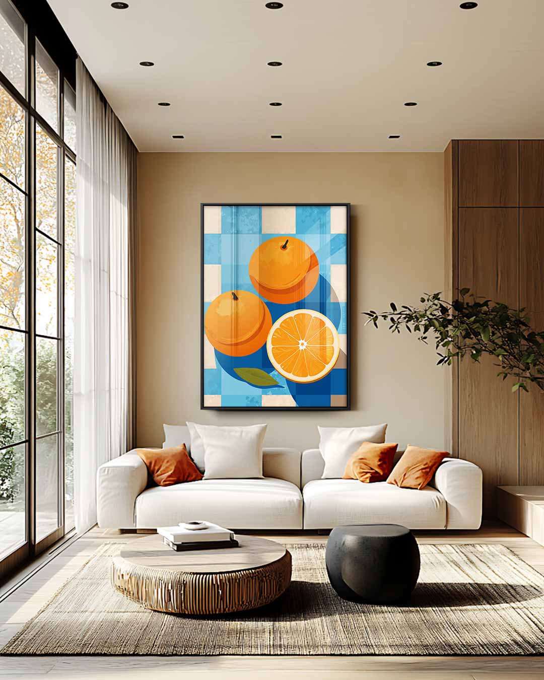 Oranje Frisse Stilleven Kunstwerk-canvas-dibond-plexiglas-wanddecoratie-WallArtistic
