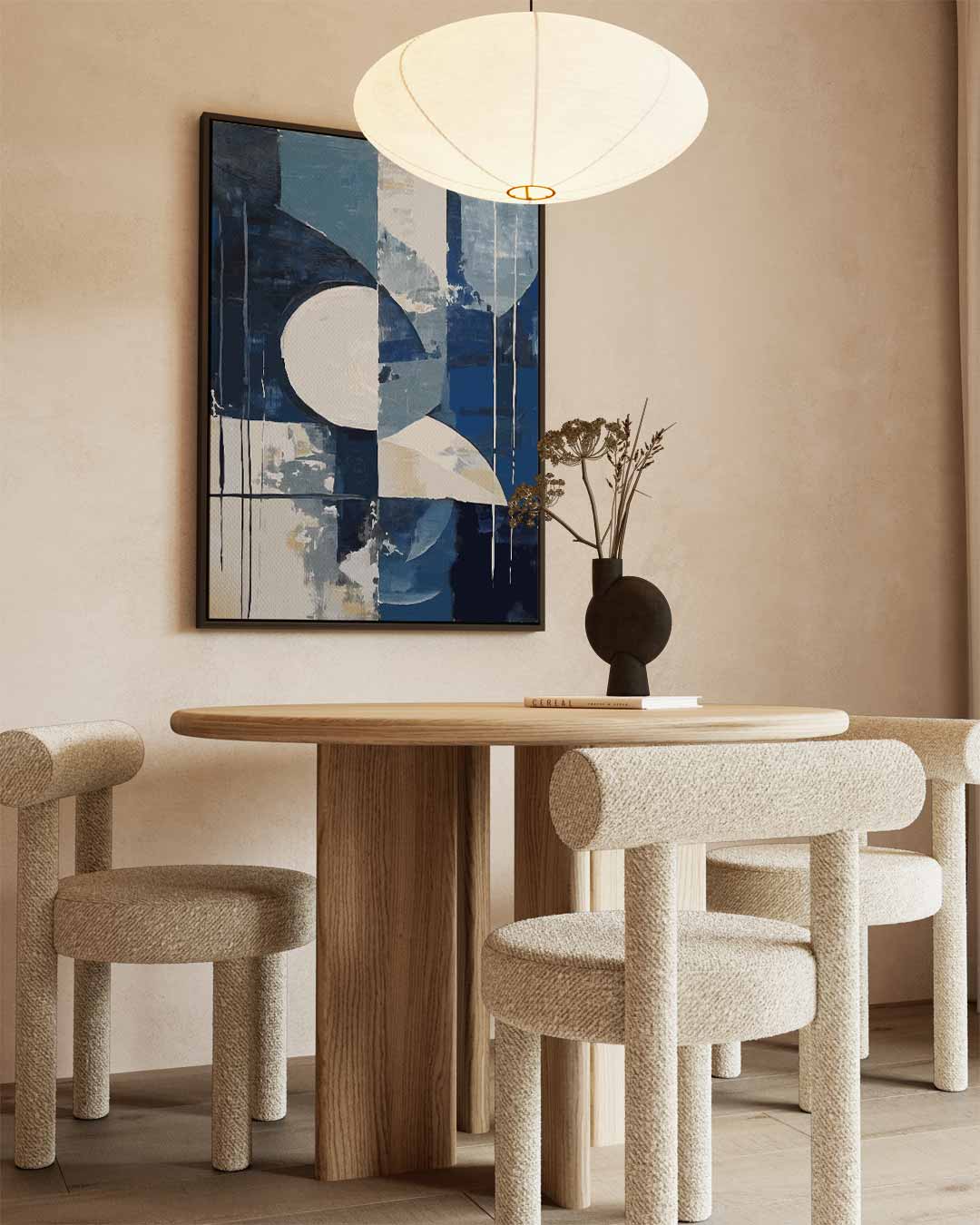 Abstracte Blauwe Geometrie Kunstwerk-canvas-dibond-plexiglas-wanddecoratie-WallArtistic
