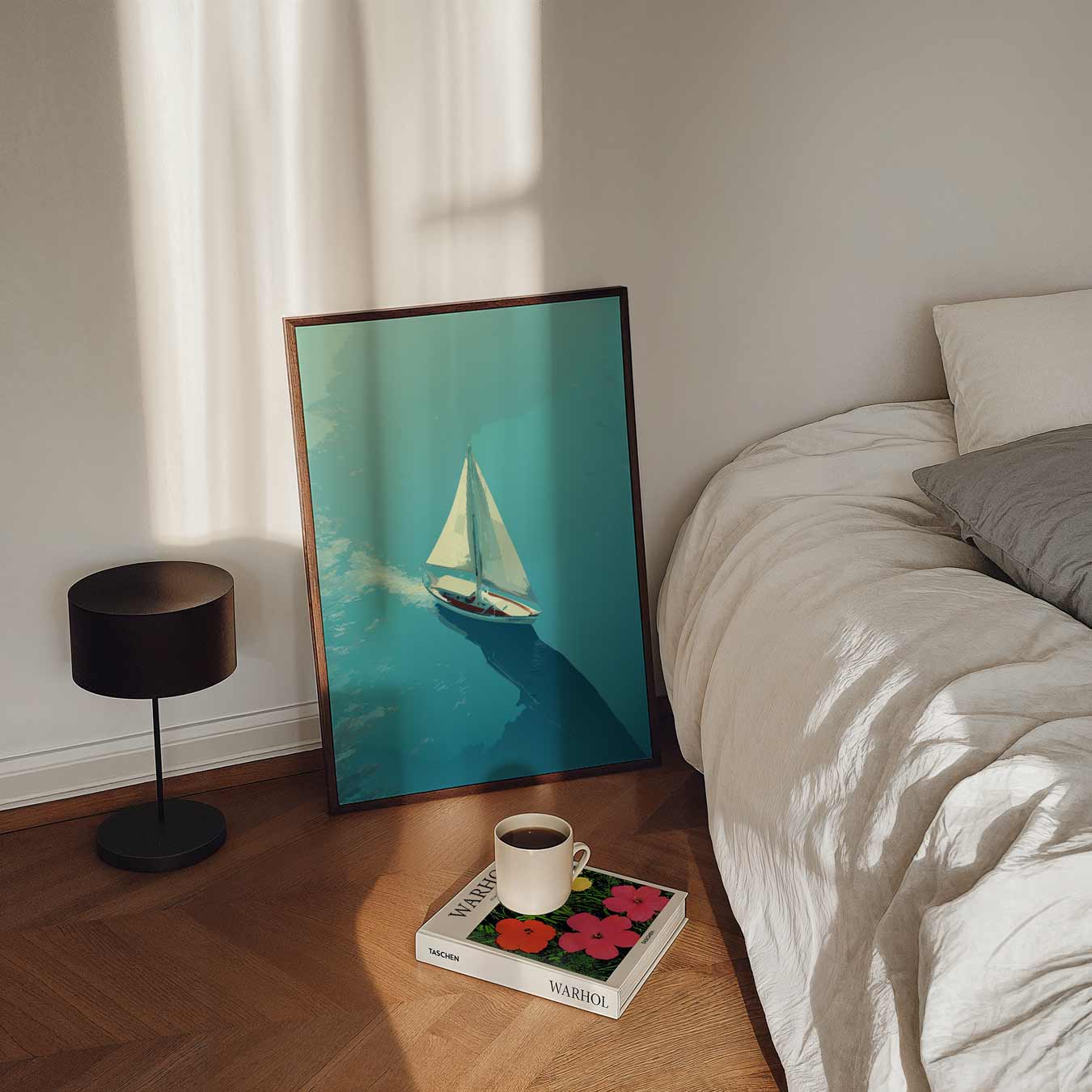 Zeilboot in de Zonsondergang Poster
