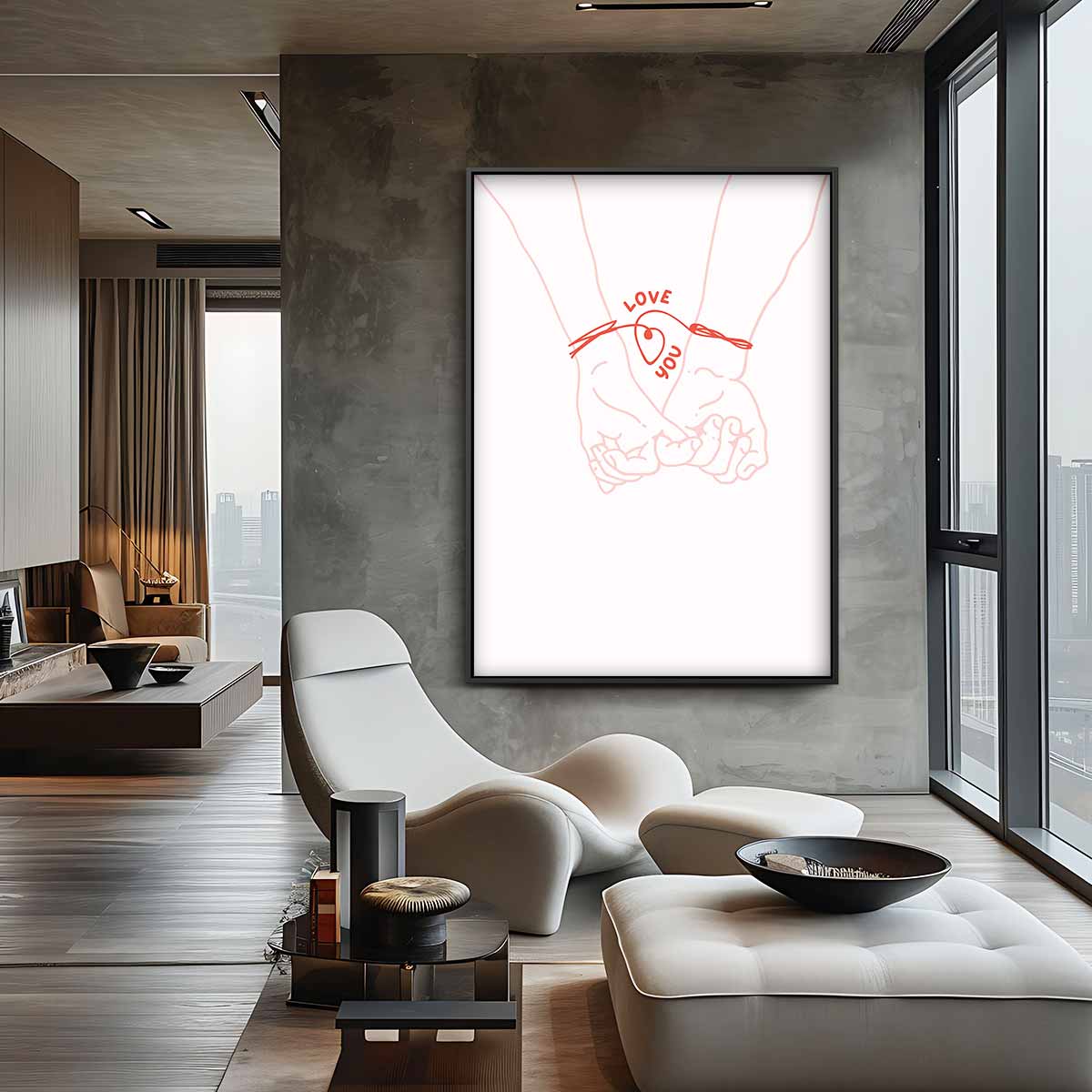 Hand in Hand Met Liefde Kunstwerk-canvas-dibond-plexiglas-wanddecoratie-WallArtistic