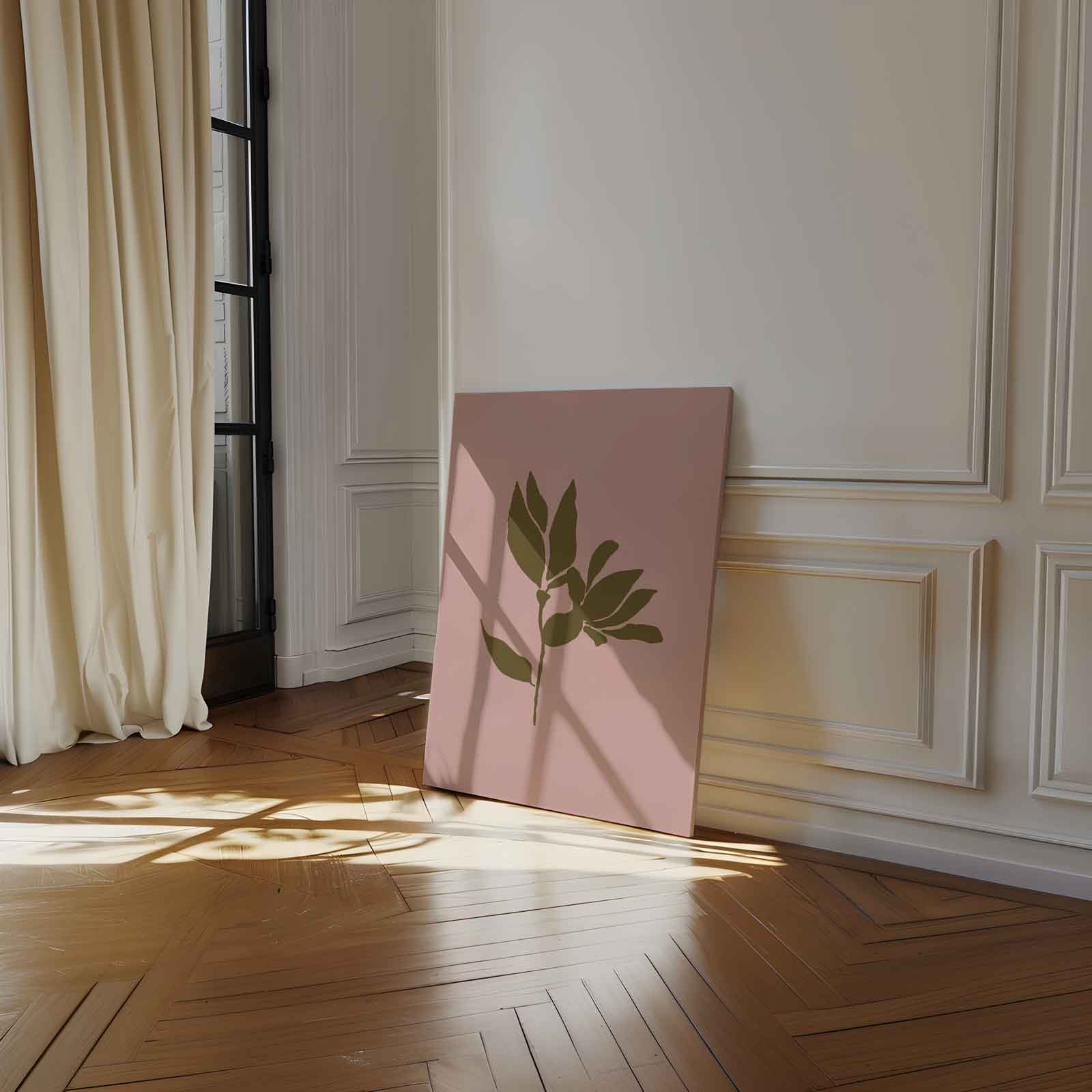 Simpele Blad Silhouet Kunstwerk-canvas-dibond-plexiglas-wanddecoratie-WallArtistic