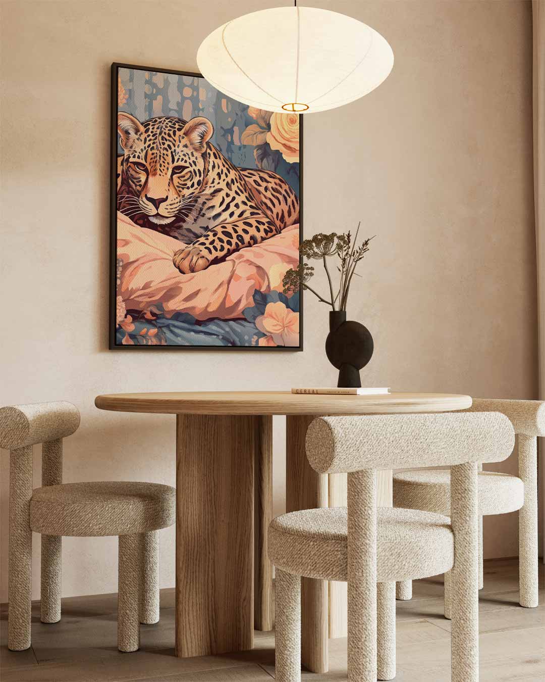 Luipaard in Bloemenpracht Kunstwerk-canvas-dibond-plexiglas-wanddecoratie-WallArtistic