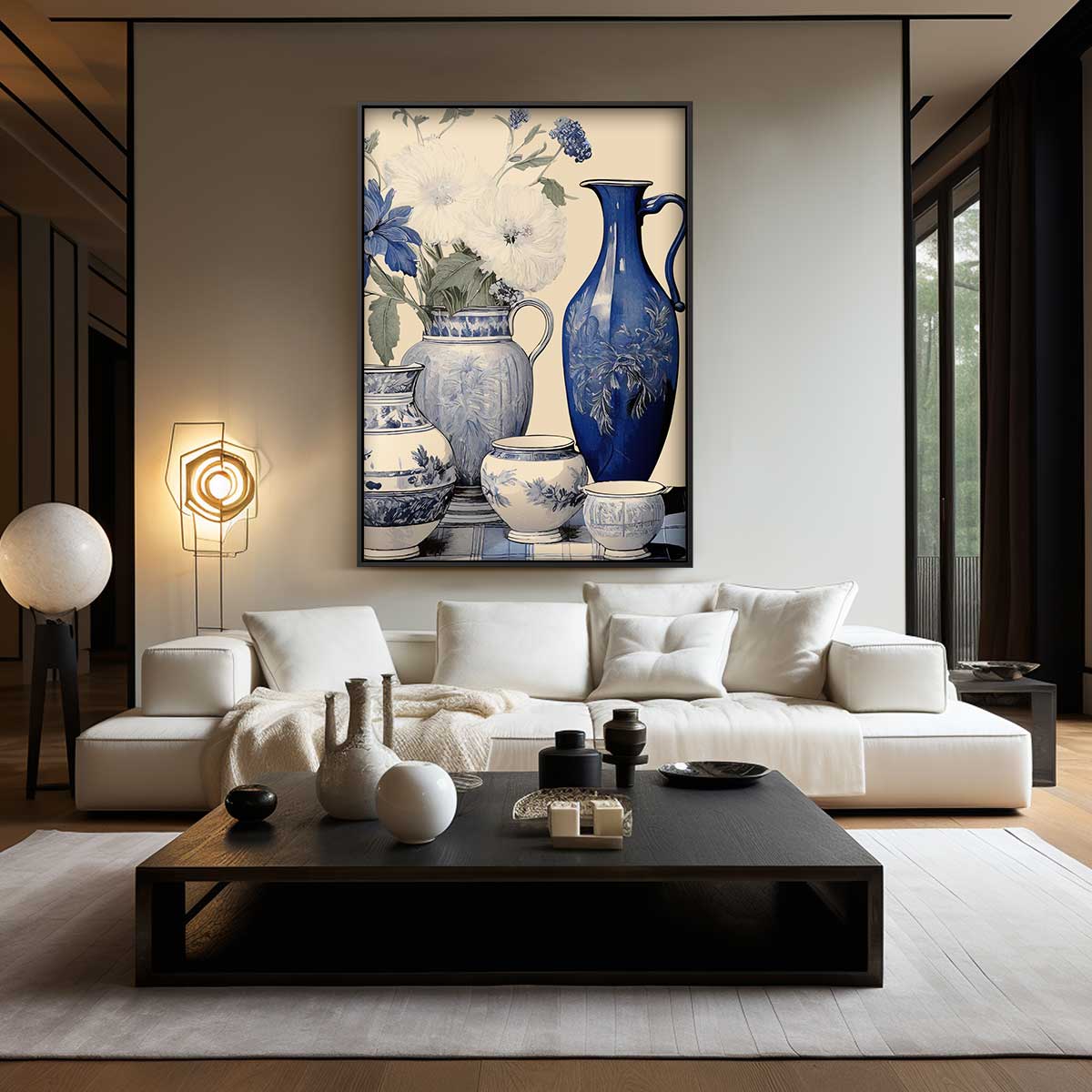 Tijdloze Delfts Blauwe Harmonie Kunstwerk-canvas-dibond-plexiglas-wanddecoratie-WallArtistic