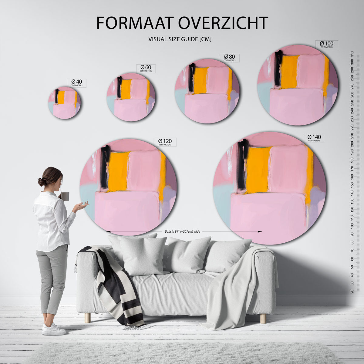 Abstracte vormen Muurcirkel