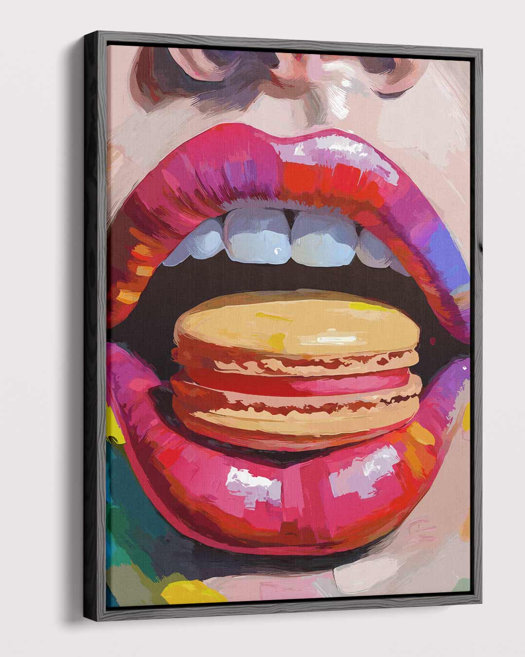 Kleurrijke Macaron Smaakexplosie Kunstwerk-canvas-dibond-plexiglas-wanddecoratie-WallArtistic