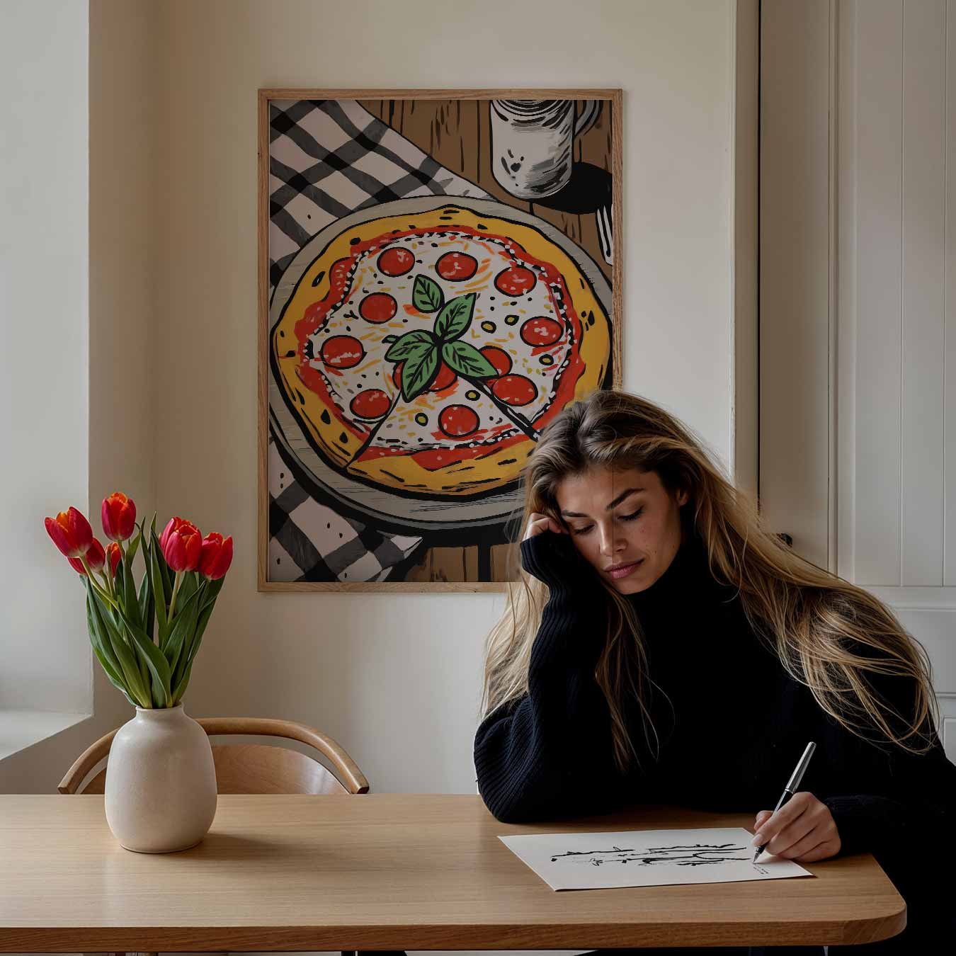 Pizza Illustratie Poster-WallArtistic