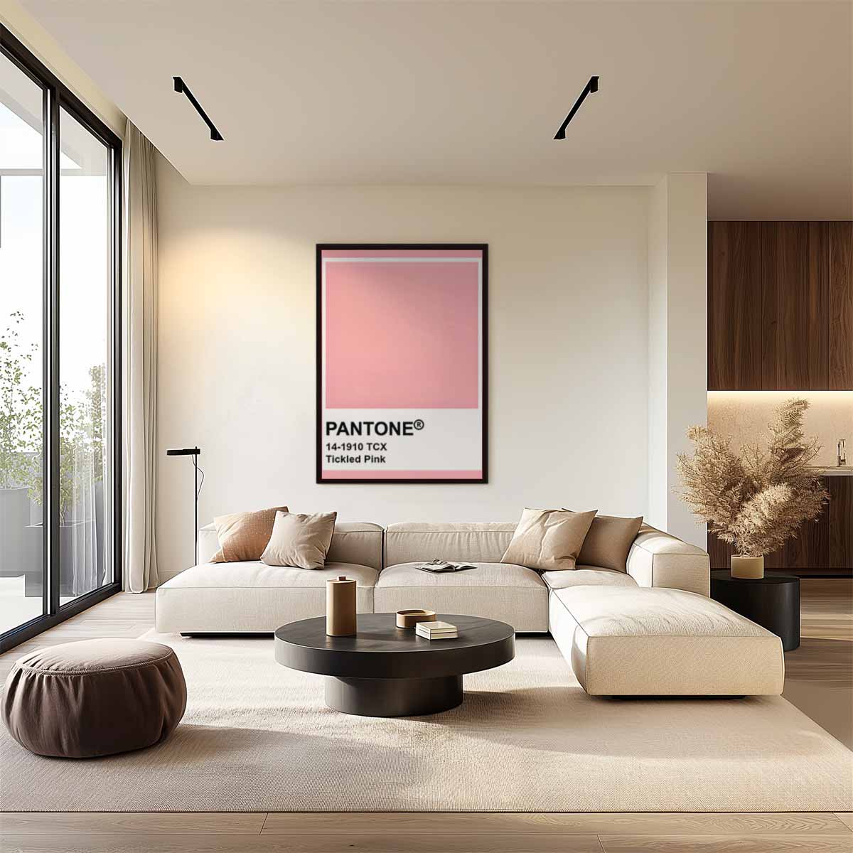 Zachtroze Expressie Kunstwerk-canvas-dibond-plexiglas-wanddecoratie-WallArtistic
