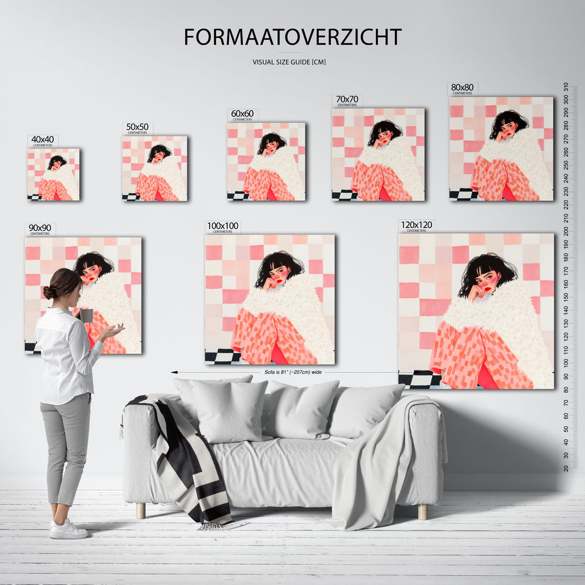 Vrouw met bontjas Poster