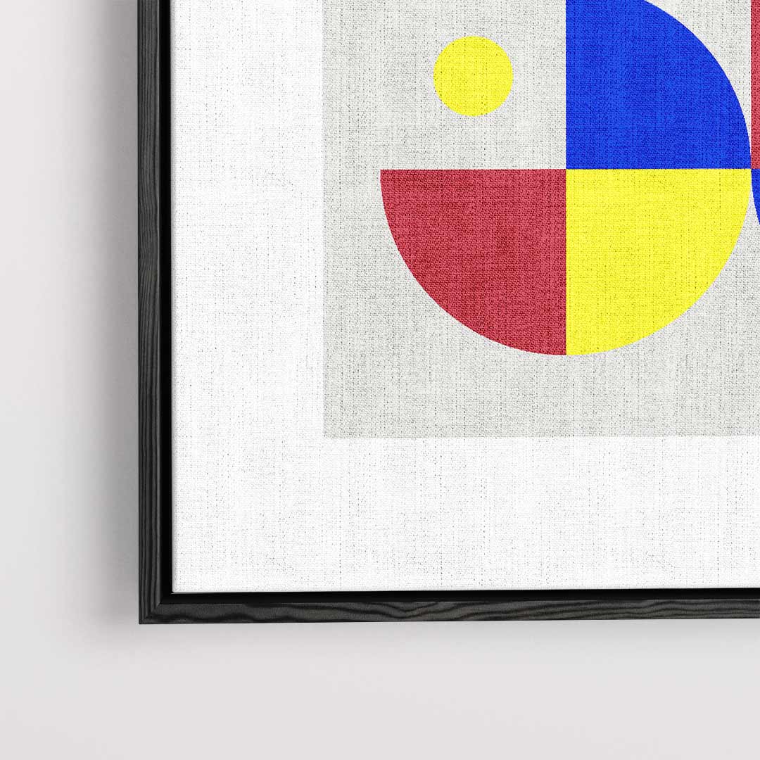Kleurrijke Bauhaus Geometrie Kunstwerk-canvas-dibond-plexiglas-wanddecoratie-WallArtistic