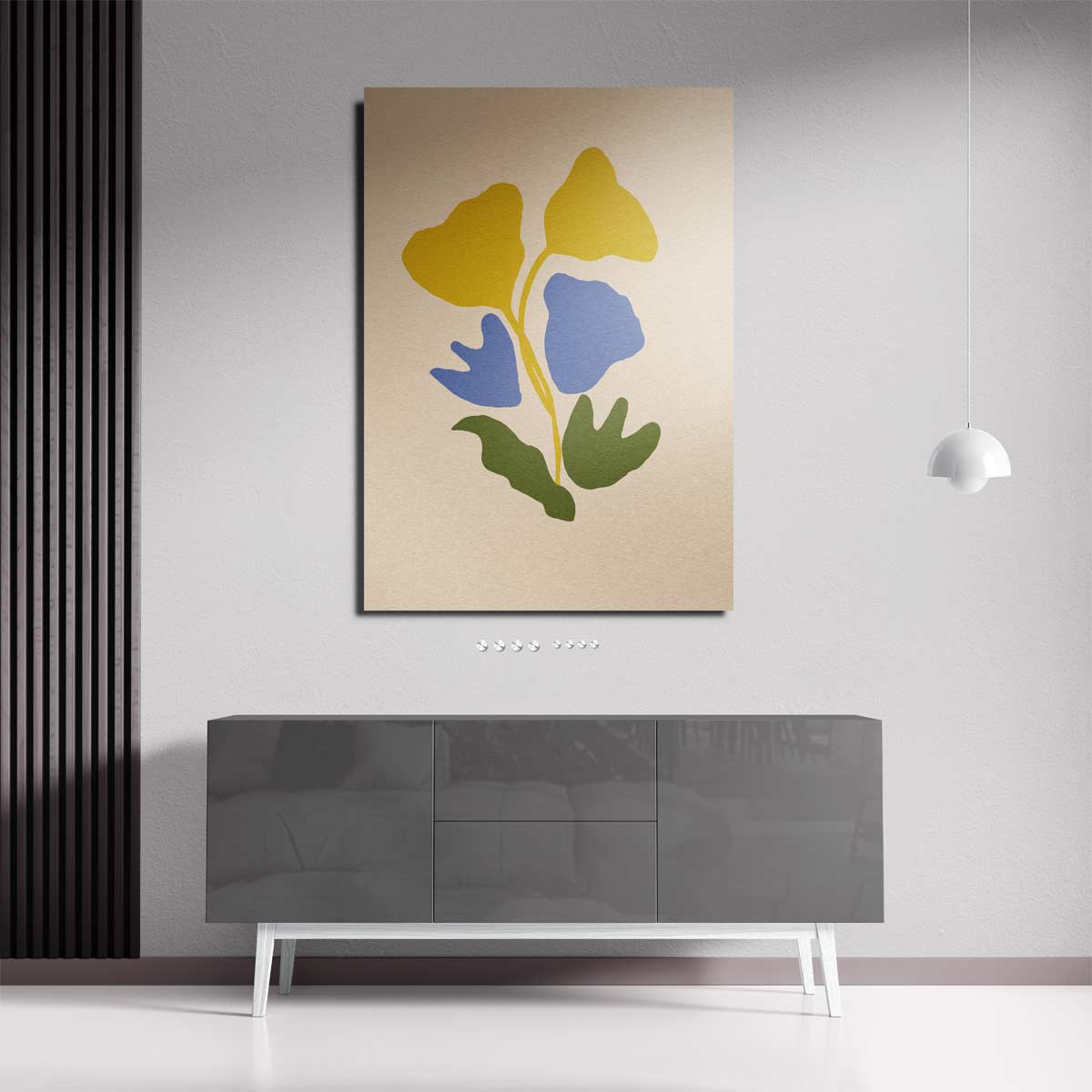 Kleurrijke Bladvorm Collage Kunstwerk-canvas-dibond-plexiglas-wanddecoratie-WallArtistic
