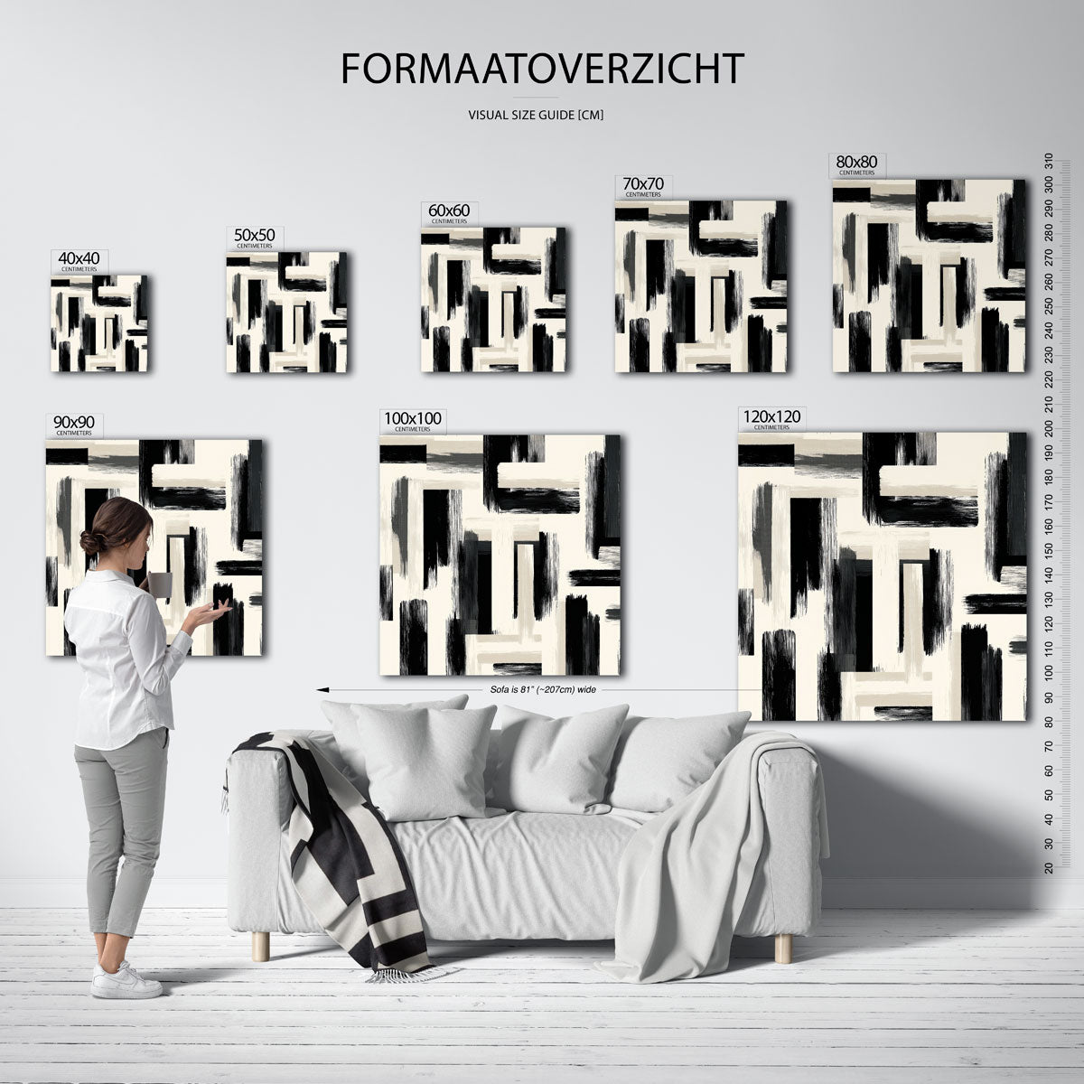Abstracte penseelstreken Poster
