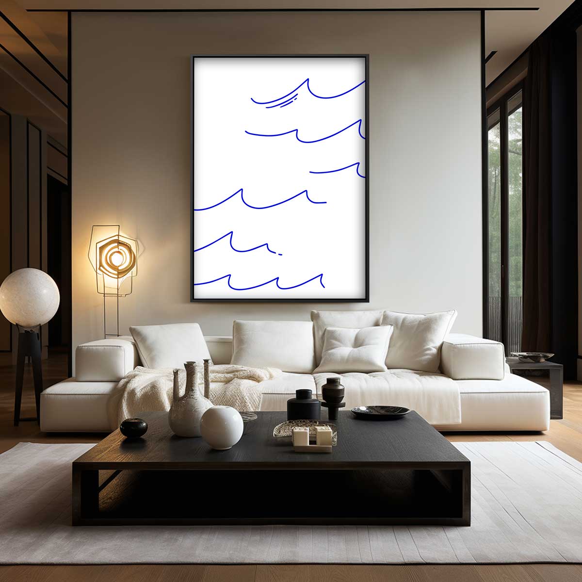 Blauwe Golven Kunstwerk-canvas-dibond-plexiglas-wanddecoratie-WallArtistic