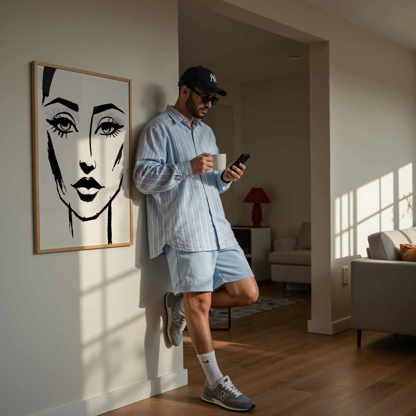 Artistieke Zwart-Wit Vrouwenportret Poster-WallArtistic