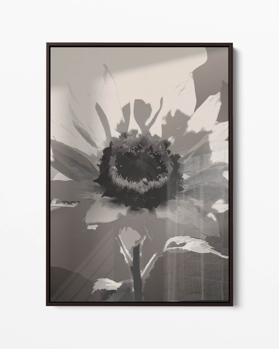 Zwart-Witte Zonnebloem Droom Kunstwerk-canvas-dibond-plexiglas-wanddecoratie-WallArtistic