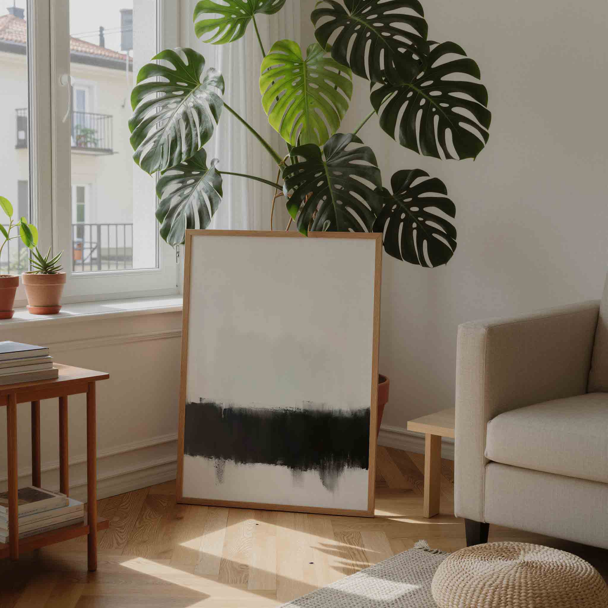 Abstracte zwart wit Poster