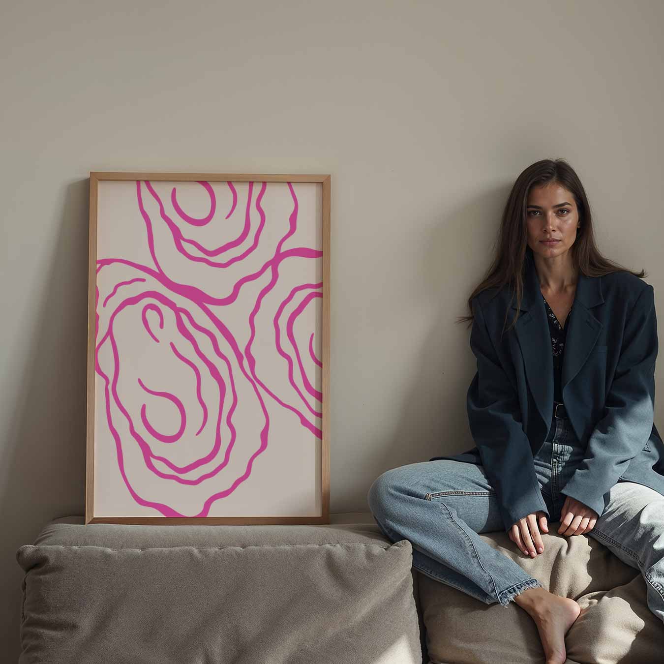 Moderne Pastel Oyster Print Poster-WallArtistic