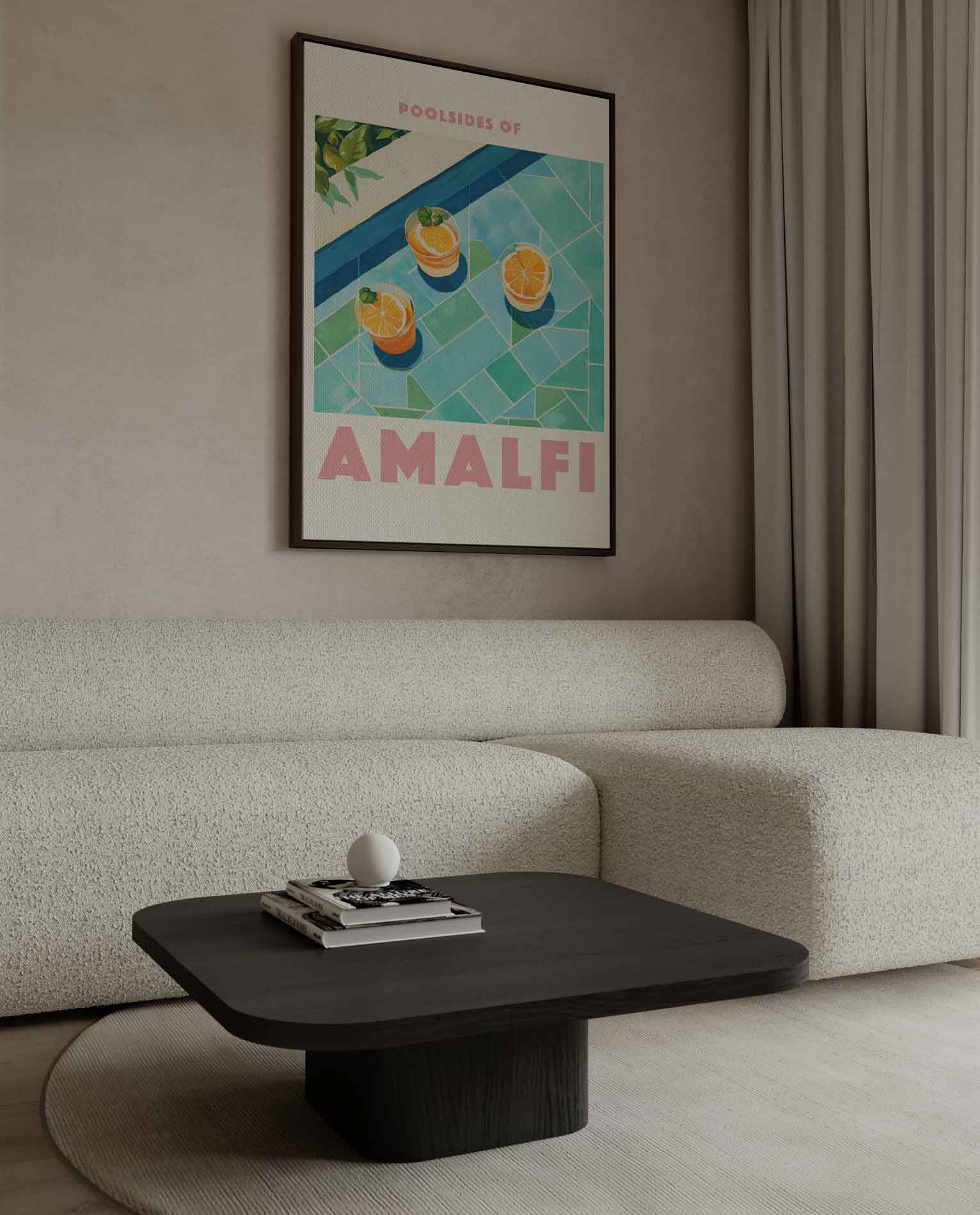Poolside Genieten in Amalfi Kunstwerk-canvas-dibond-plexiglas-wanddecoratie-WallArtistic
