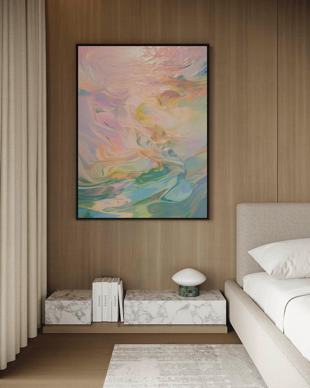 Vloeiende kleurencompositie Kunstwerk