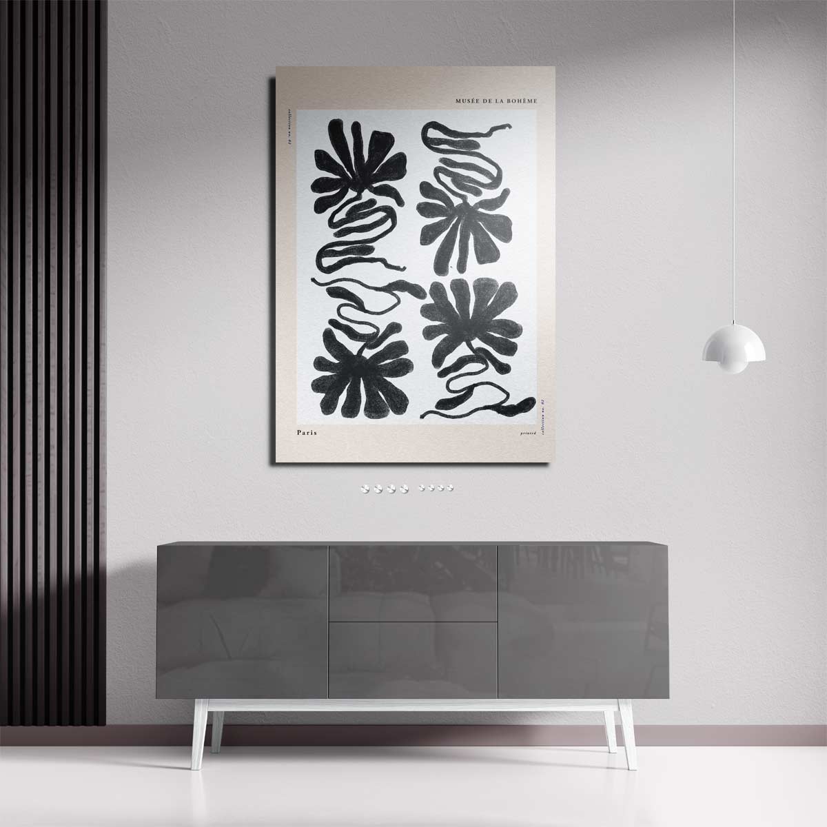 Abstracte Bloemvormen Illustratie Kunstwerk-canvas-dibond-plexiglas-wanddecoratie-WallArtistic