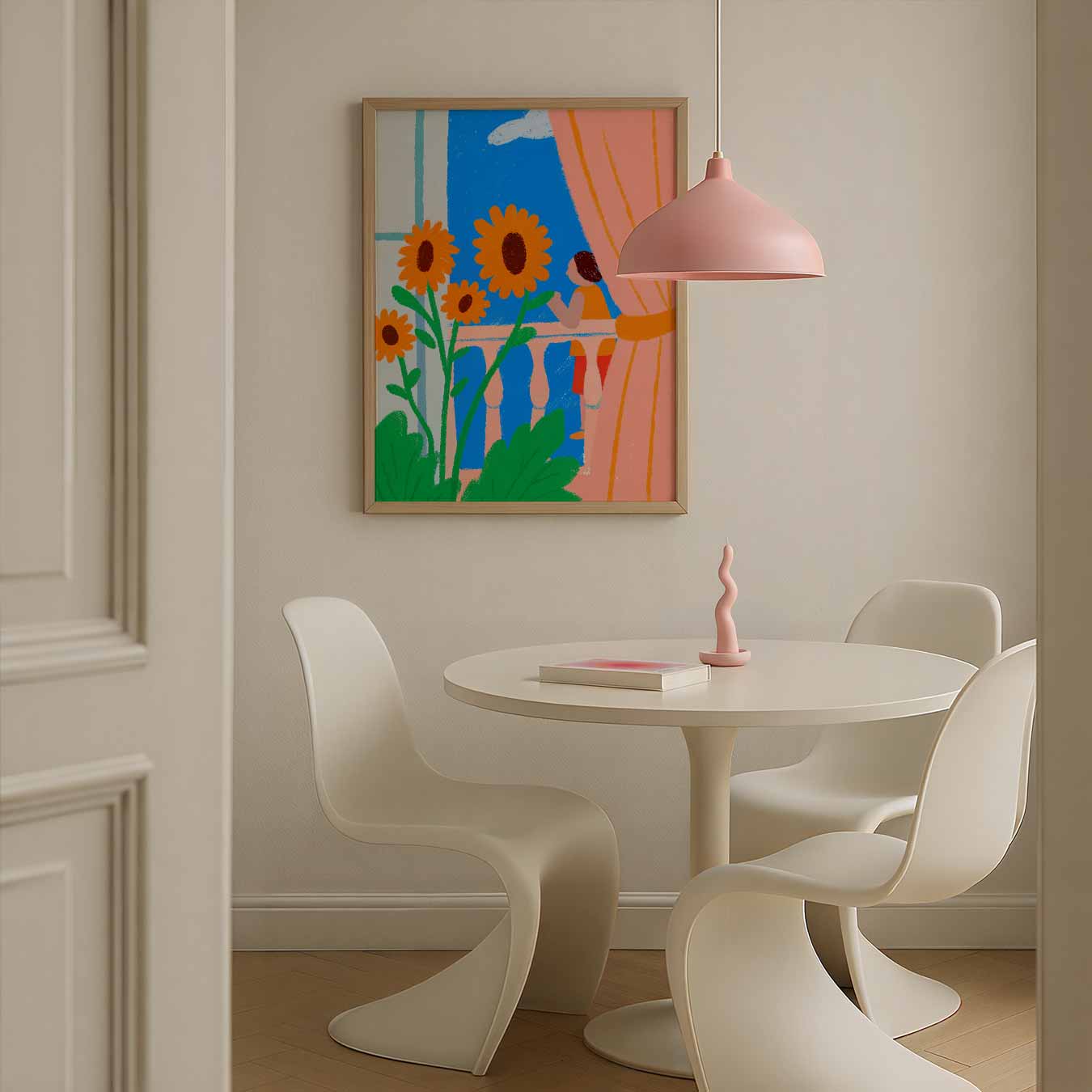 Zonnige Balkon Idylle Poster-WallArtistic