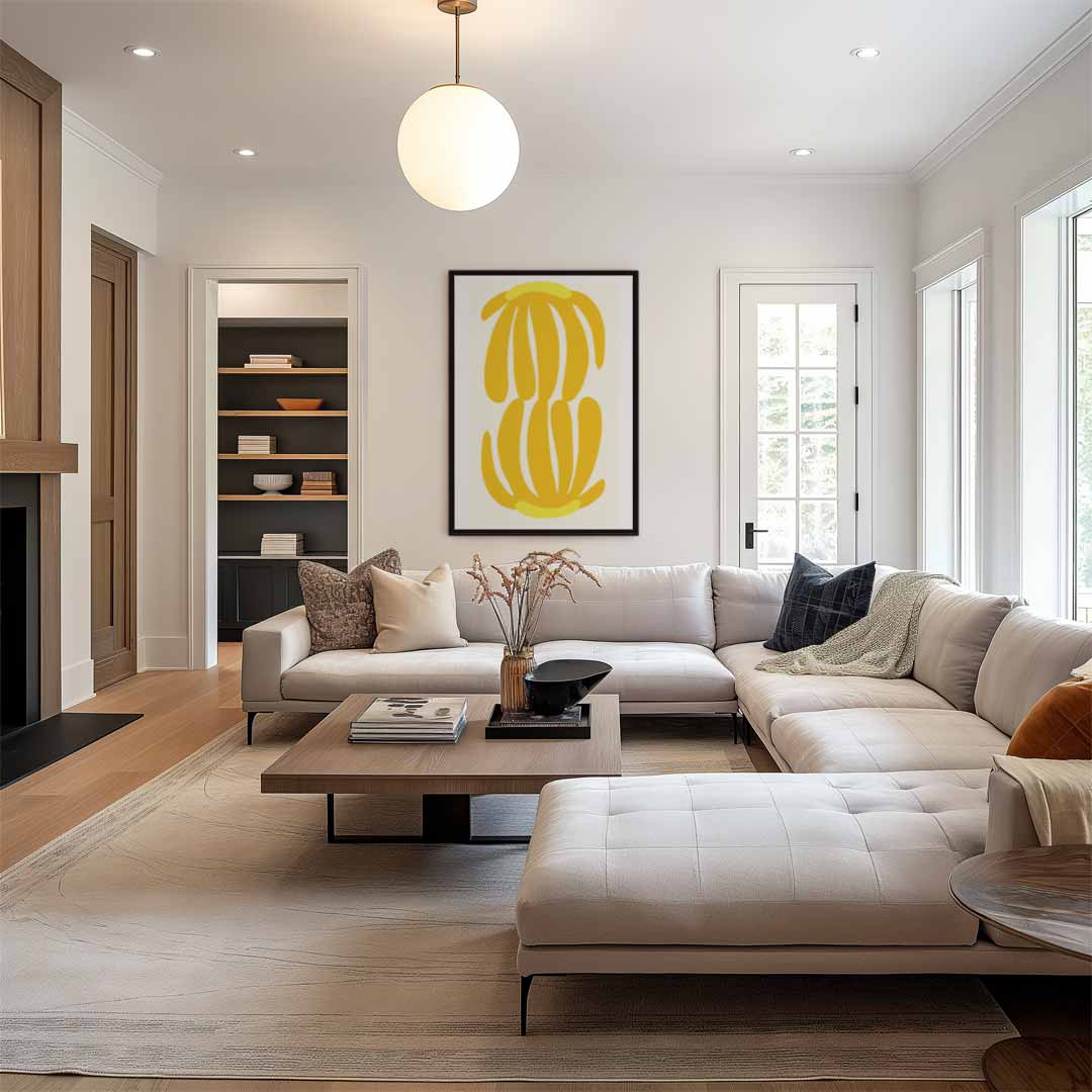 Speelse Bananenpracht Kunstwerk-canvas-dibond-plexiglas-wanddecoratie-WallArtistic
