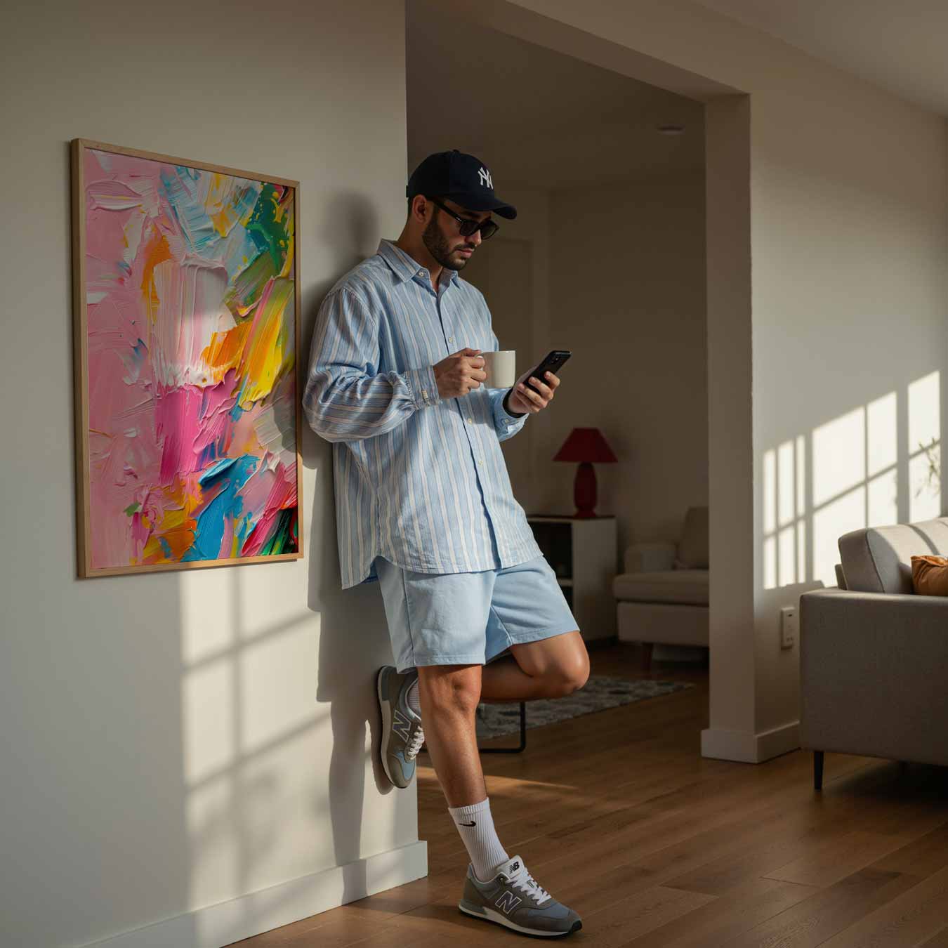 Kleurexplosie Abstracte Kunstposter-WallArtistic