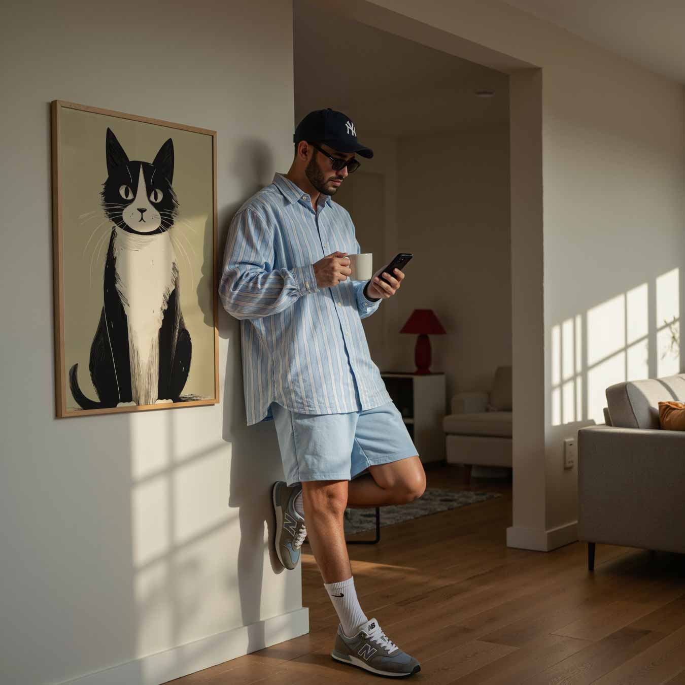 Schattige Kat Kunstposter-WallArtistic