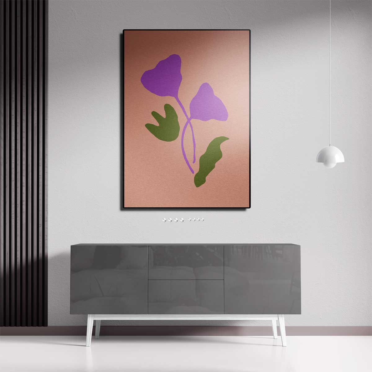 Vrolijke Paarse Bladeren Kunstwerk-canvas-dibond-plexiglas-wanddecoratie-WallArtistic