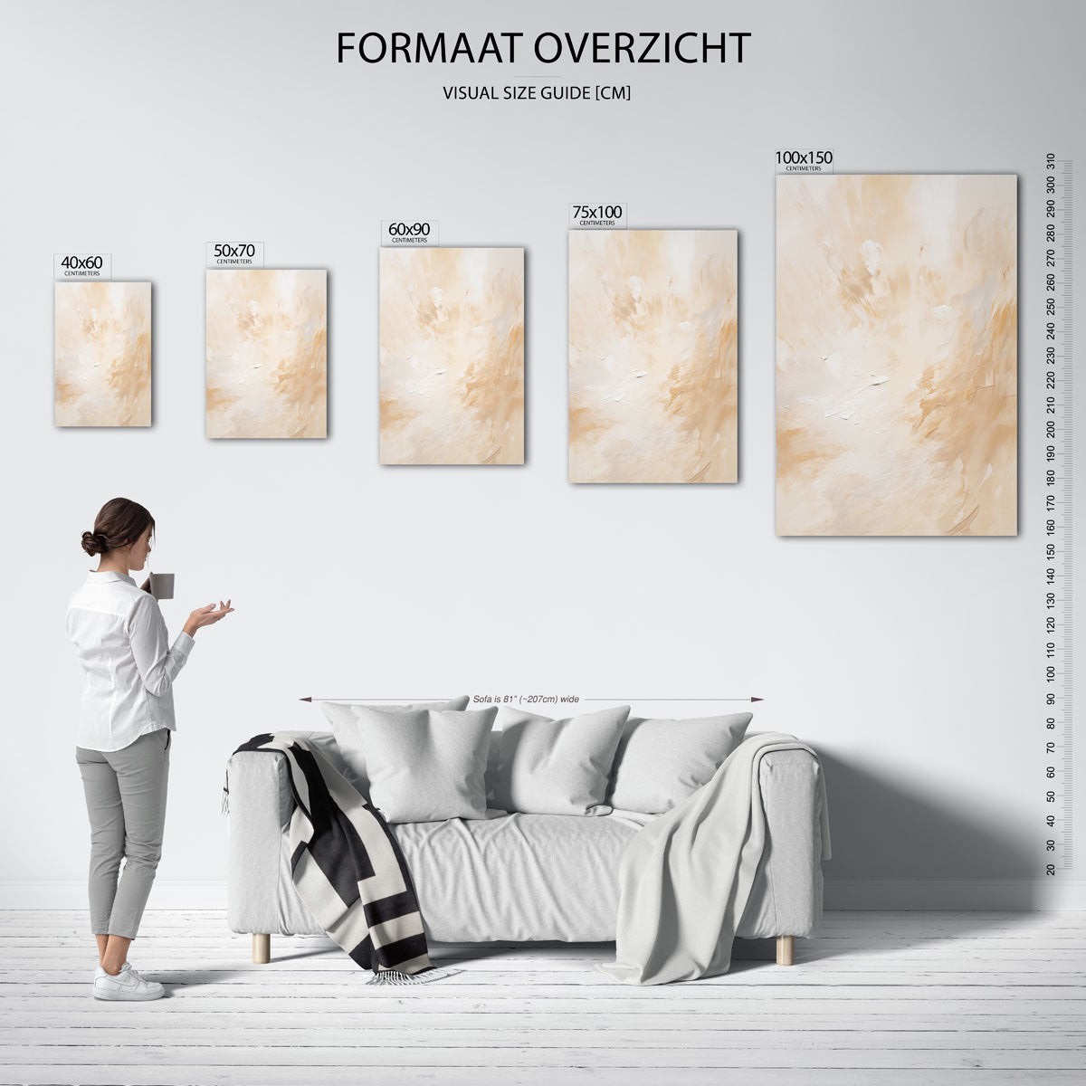 Zachte kleuren compositie Kunstwerk