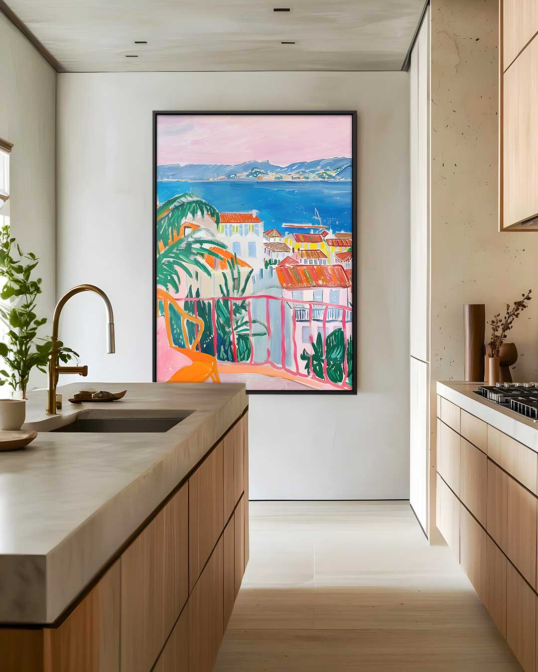 Uitzicht op de Middellandse Zee Kunstwerk-canvas-dibond-plexiglas-wanddecoratie-WallArtistic