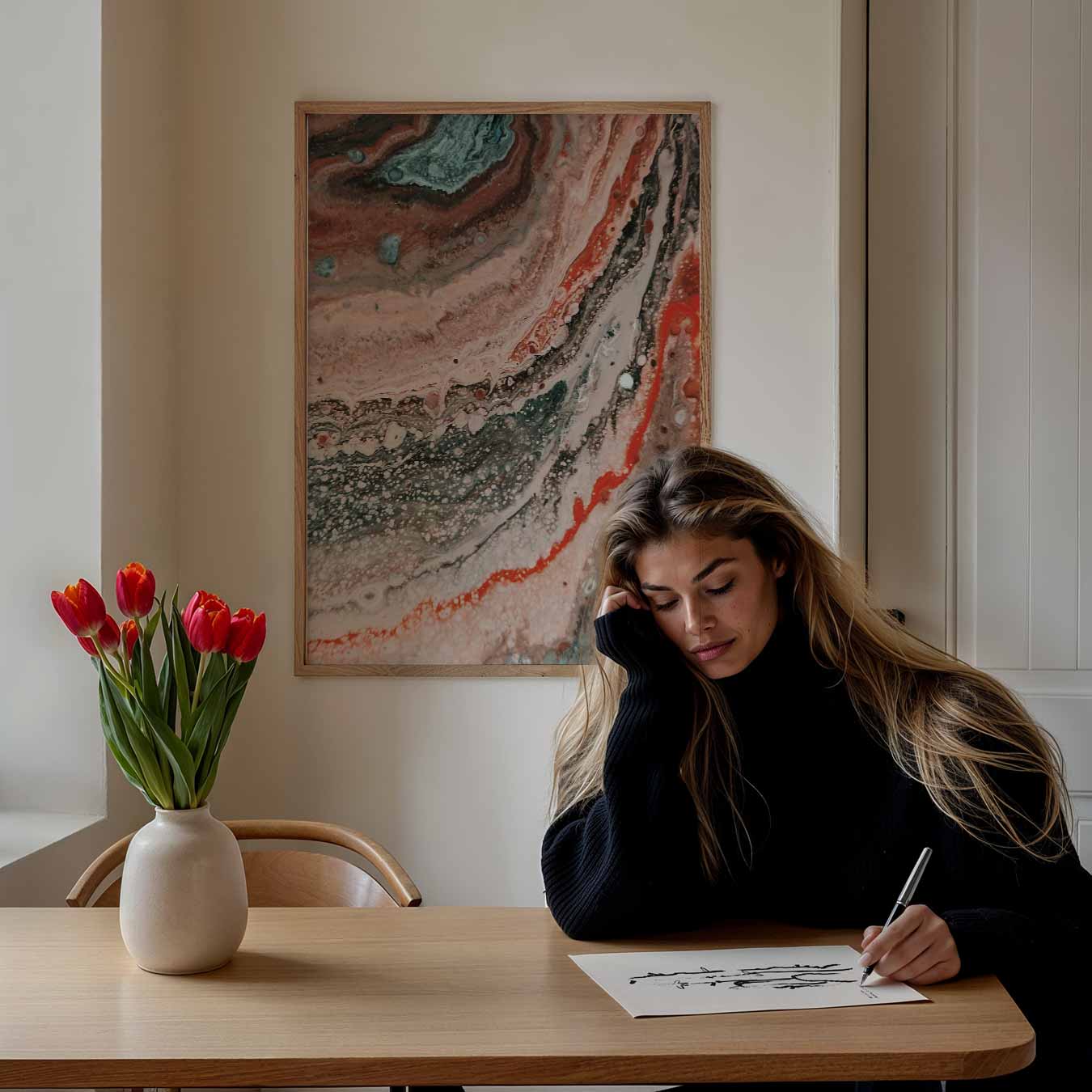 Abstracte Aardetinten Wandposter-WallArtistic