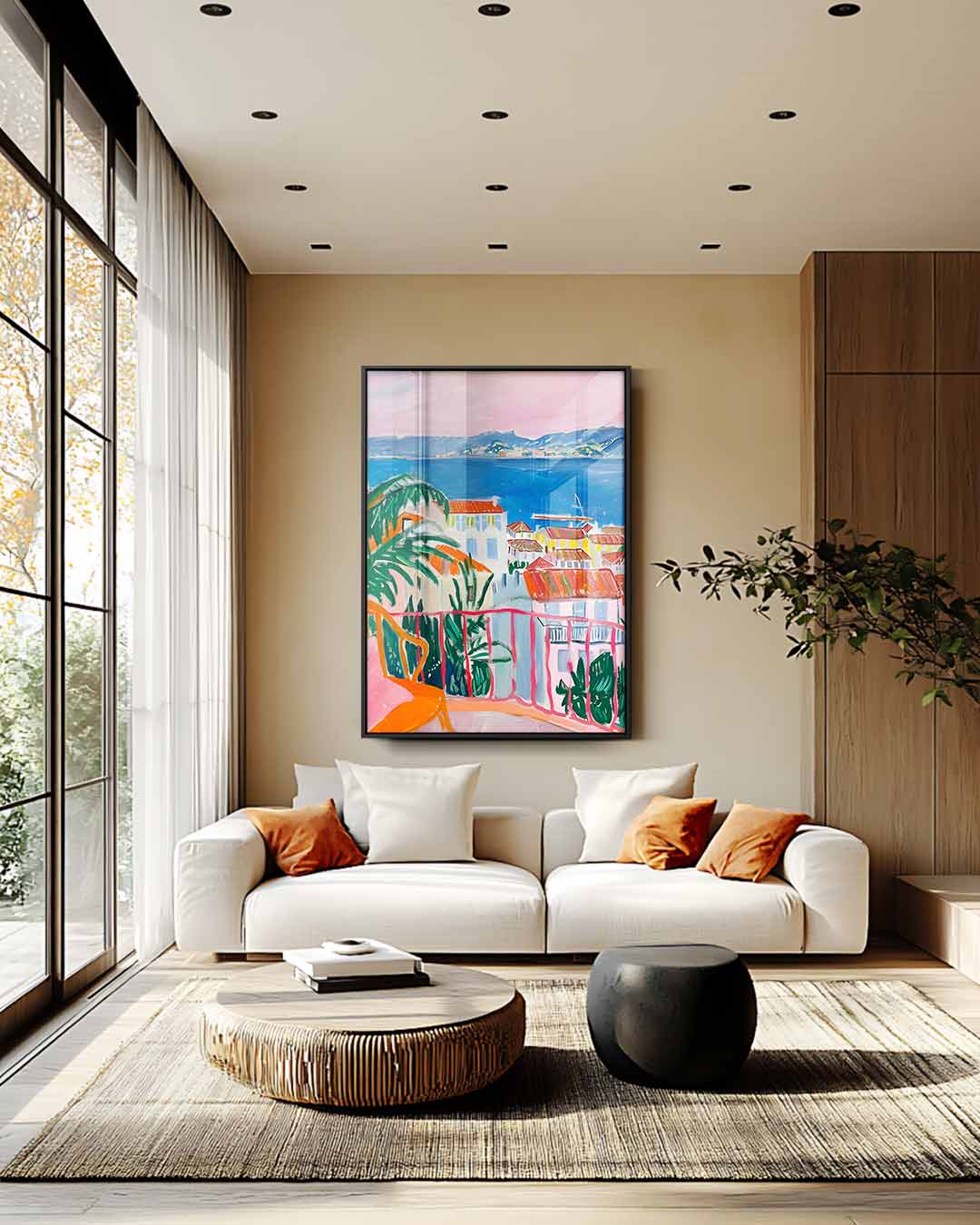 Uitzicht op de Middellandse Zee Kunstwerk-canvas-dibond-plexiglas-wanddecoratie-WallArtistic