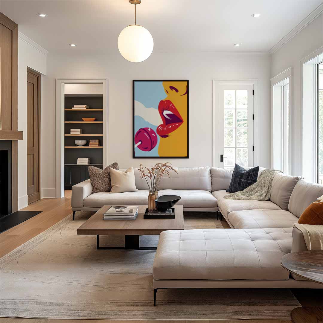Verleiding in Popart Kunstwerk-canvas-dibond-plexiglas-wanddecoratie-WallArtistic