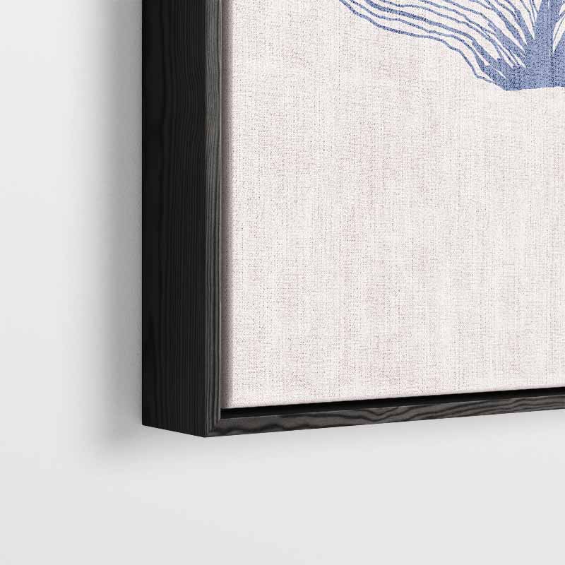 Abstracte Blauwe Zeeventilator Kunstwerk-canvas-dibond-plexiglas-wanddecoratie-WallArtistic